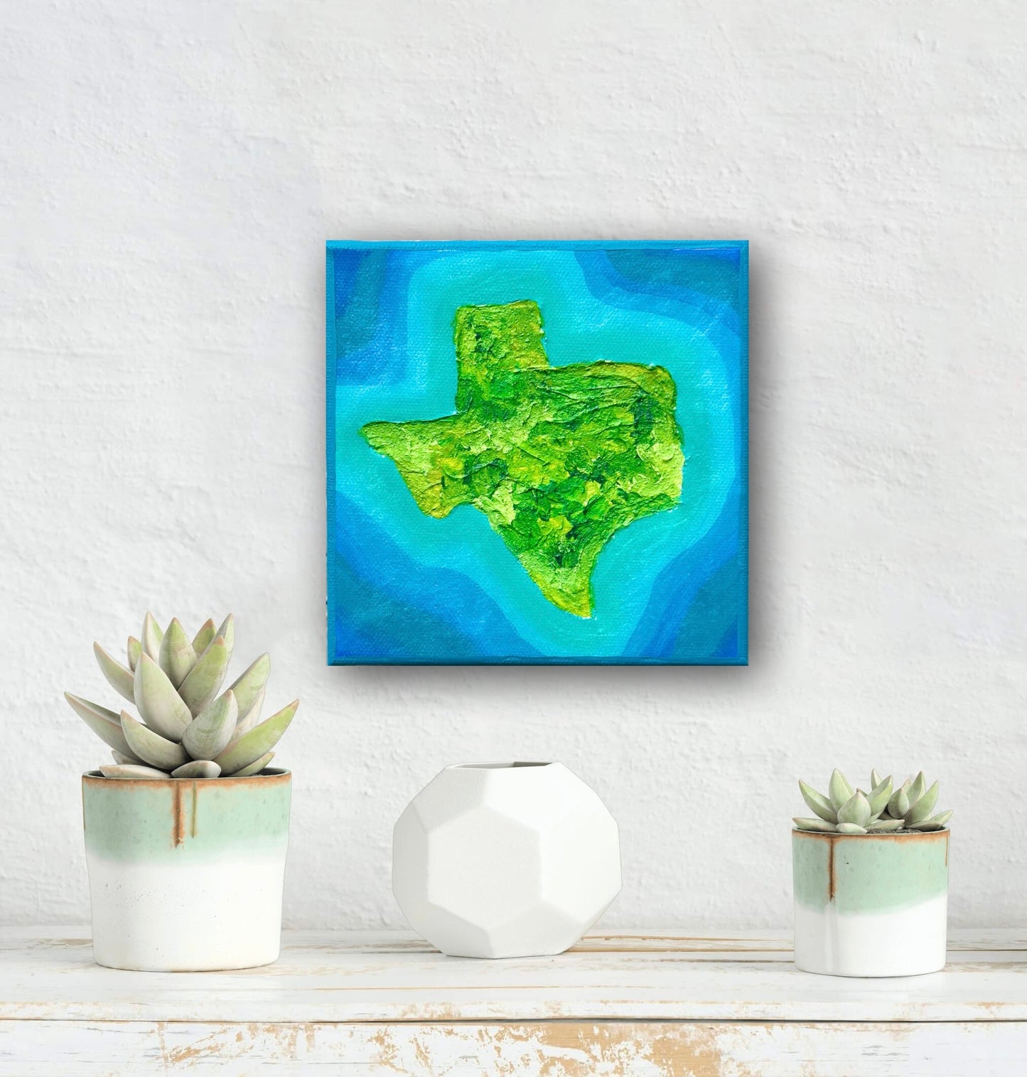 THE ISLAND OF TEXAS MINI - 6x6 Acrylic & Resin on Canvas