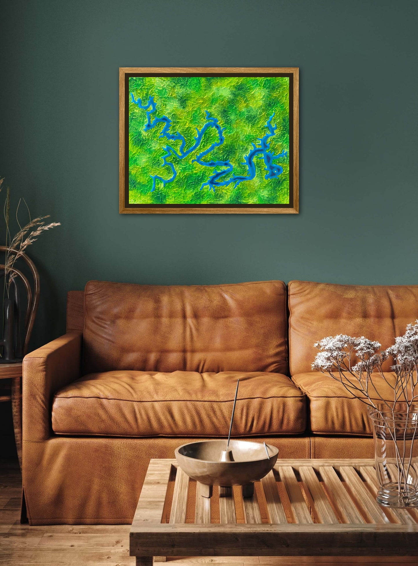 Lake Travis, Texas - 16x20 Fine Art Map made with Acrylic & Resin on Canvas