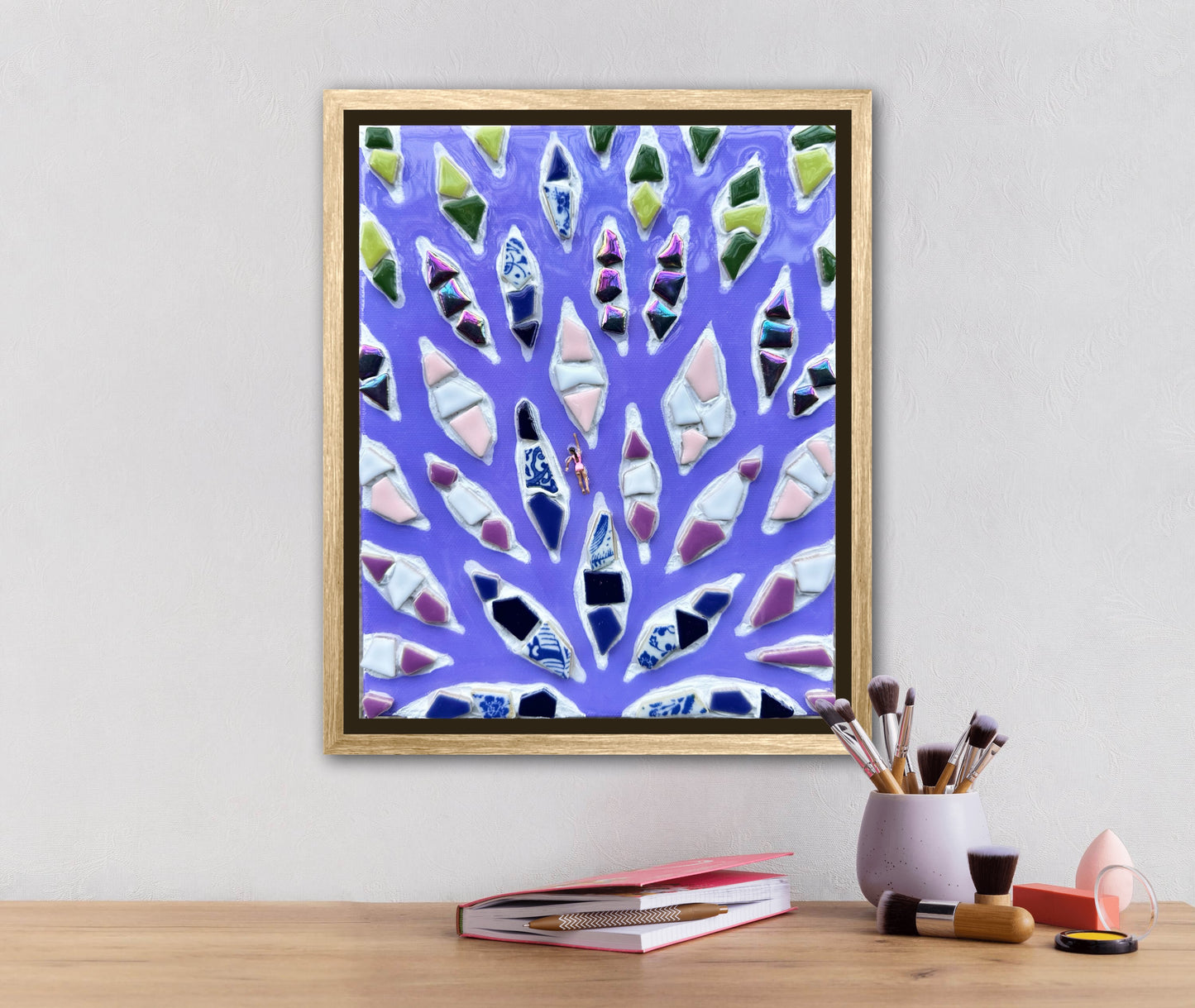 The Path to Fulfillment - 8x10 Mixed Media; Sand, Acrylic & Resin on Canvas Framed