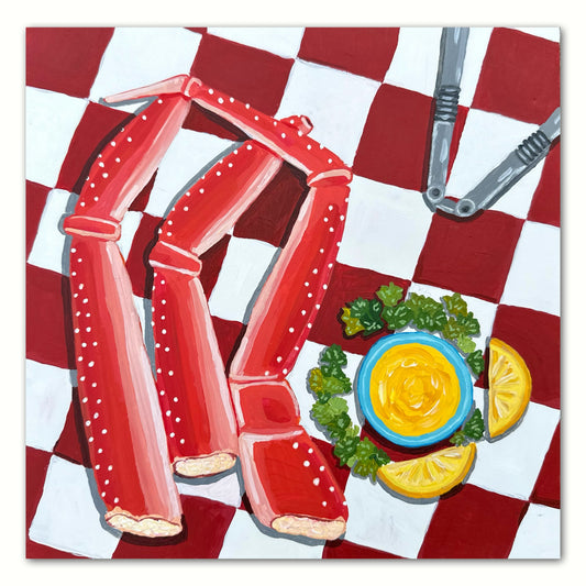 Little Luxuries Collection: Mmm, Crab Legs - 12x12in Original Art