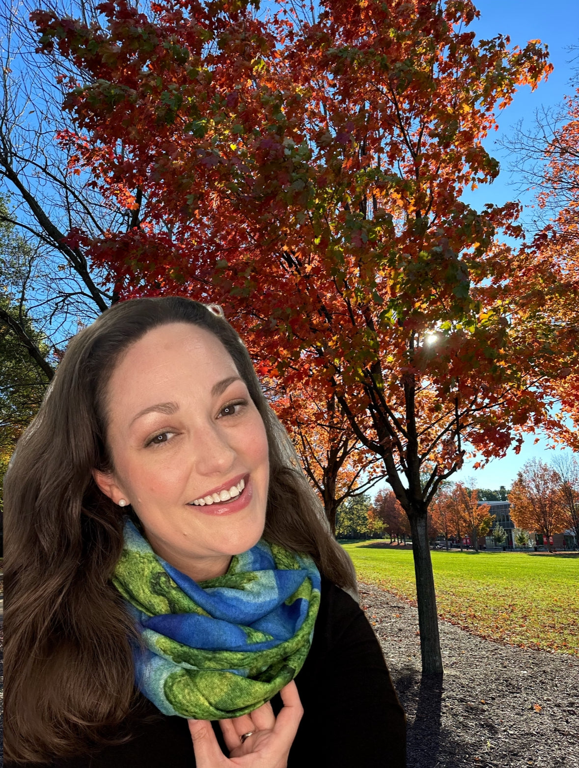 Explore the World Art Map Infinity Scarf - Cozy, Soft Knit