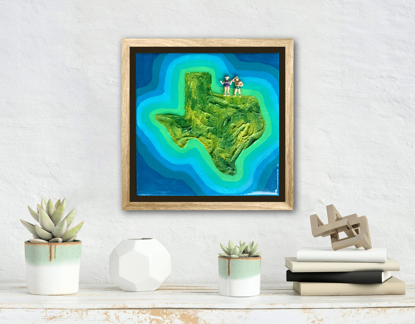 The Island of Texas: For Life 6x6 Original Framed