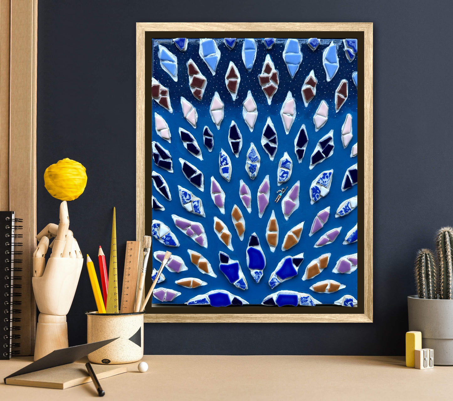 The Path to Wisdom - 11x14 Mixed Media; Sand, Acrylic & Resin on Canvas Framed