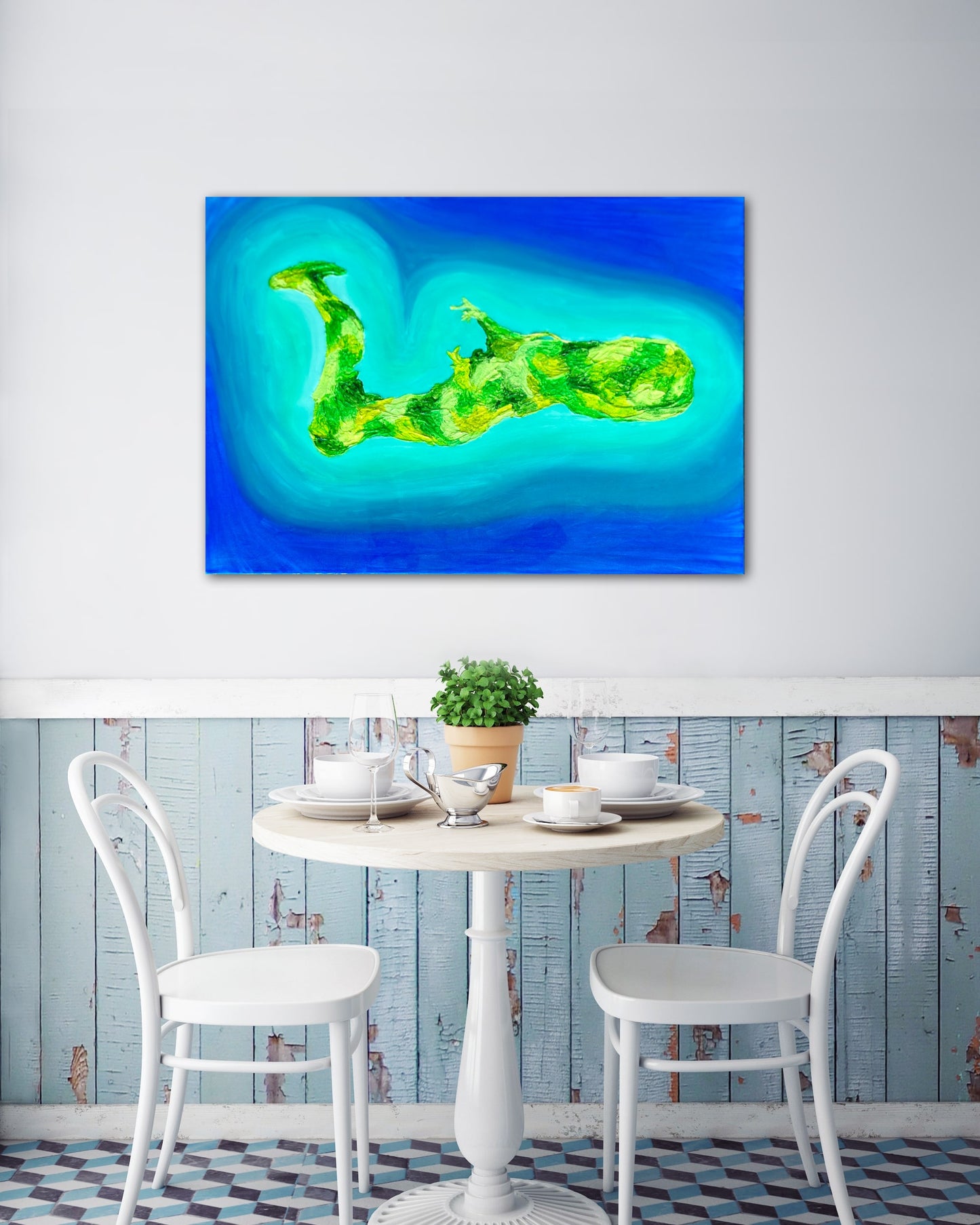 GRAND CAYMAN - 24x30in Acrylic & Resin on Canvas