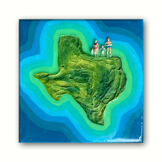 The Island of Texas: Together 6x6 Original Framed