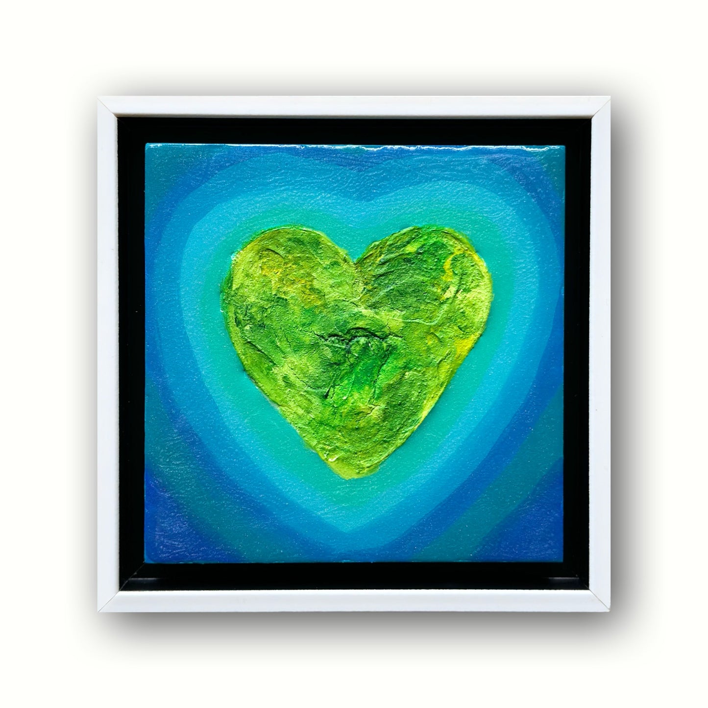 THE ISLAND OF MY HEART MINI ART MAP - 6x6 Framed Acrylic & Resin on Wood Panel