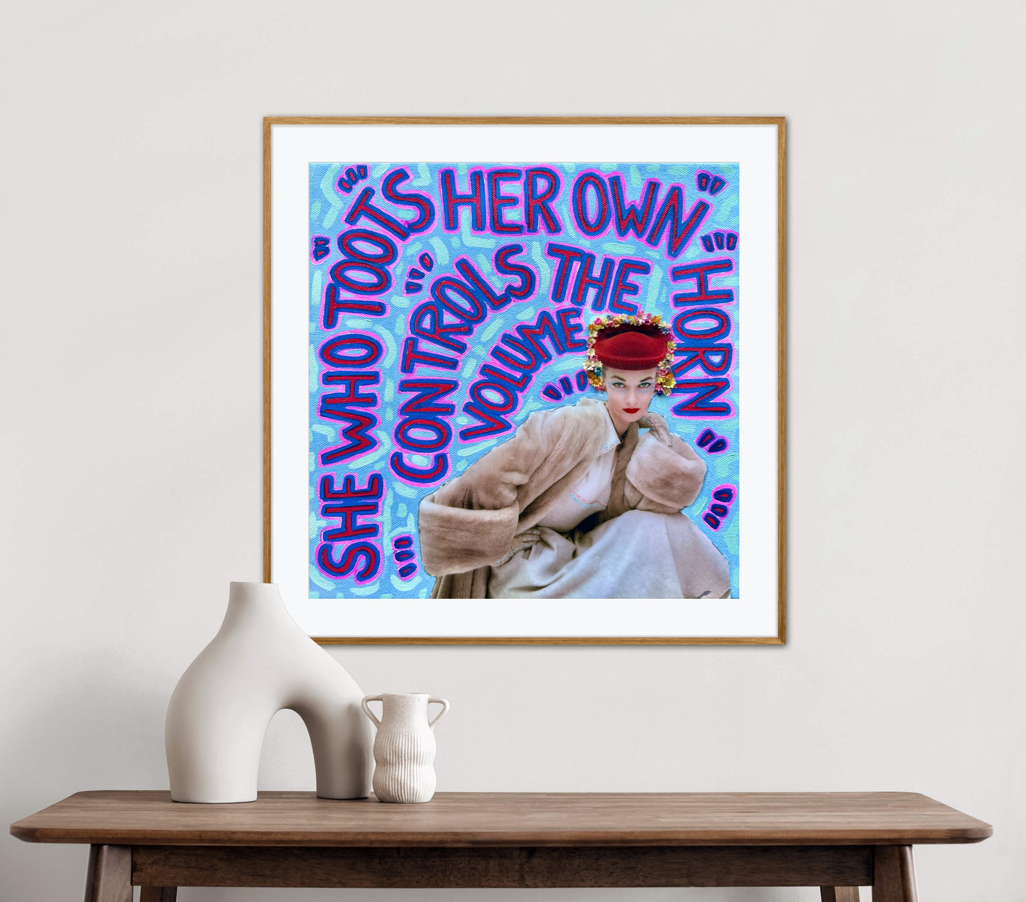 Vogue Reflections: She Who Toots Her Own Horn - 10x10in Glicée Fine Art Print