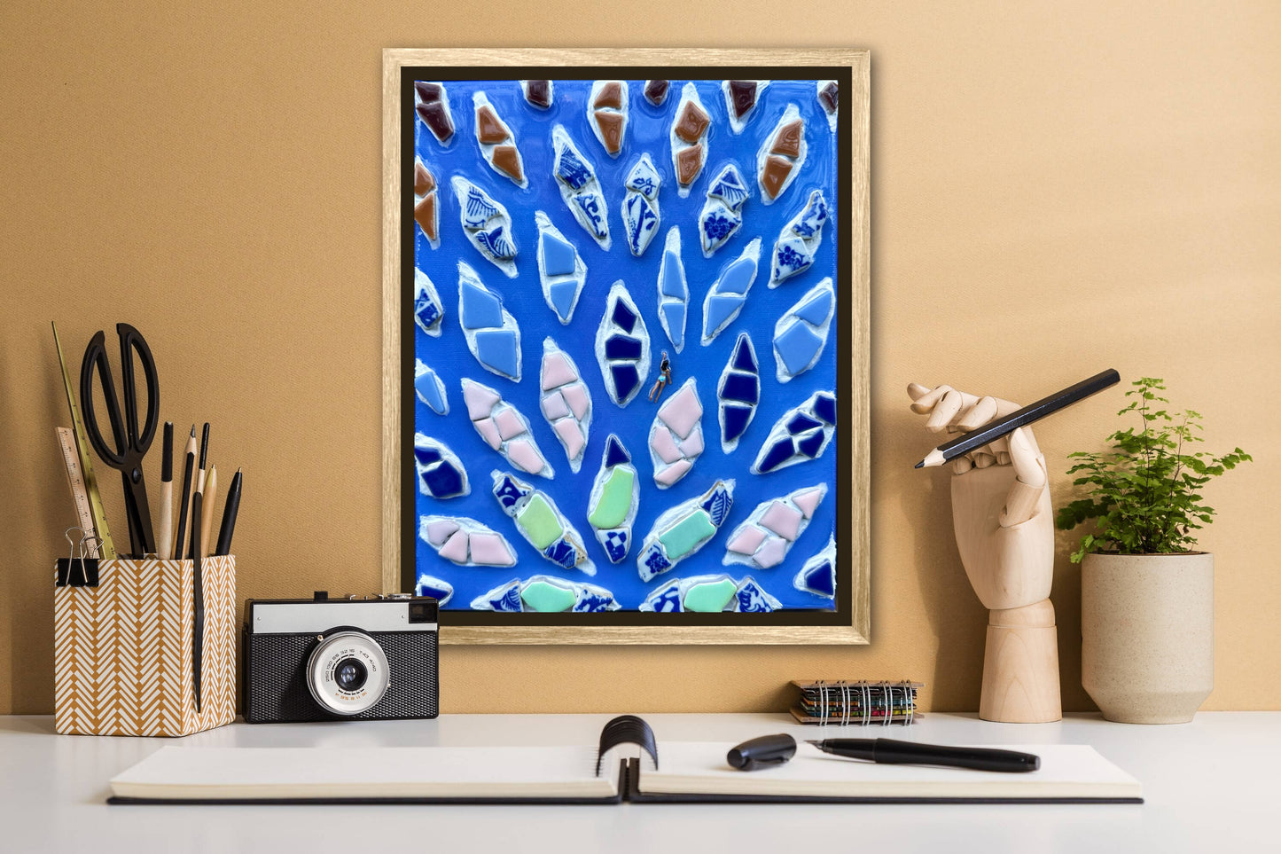 The Path to Peace - 8x10 Mixed Media; Sand, Acrylic & Resin on Canvas Framed