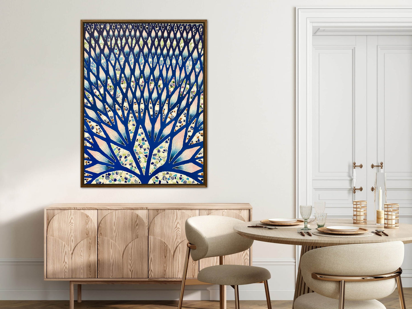 The Path to Inner Peace - 36x48in Mixed Media Textured Artwork Framed