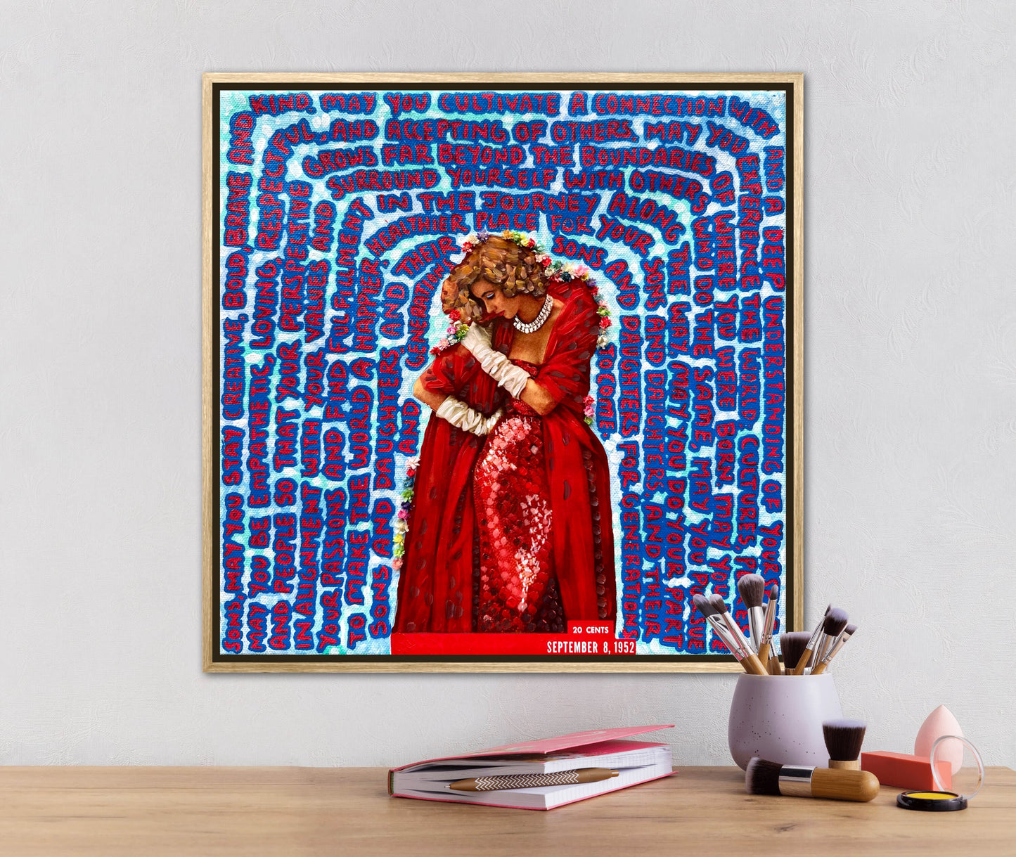 Vogue Reflections: Dear Sons - 12x12in Acrylic & Resin on Canvas