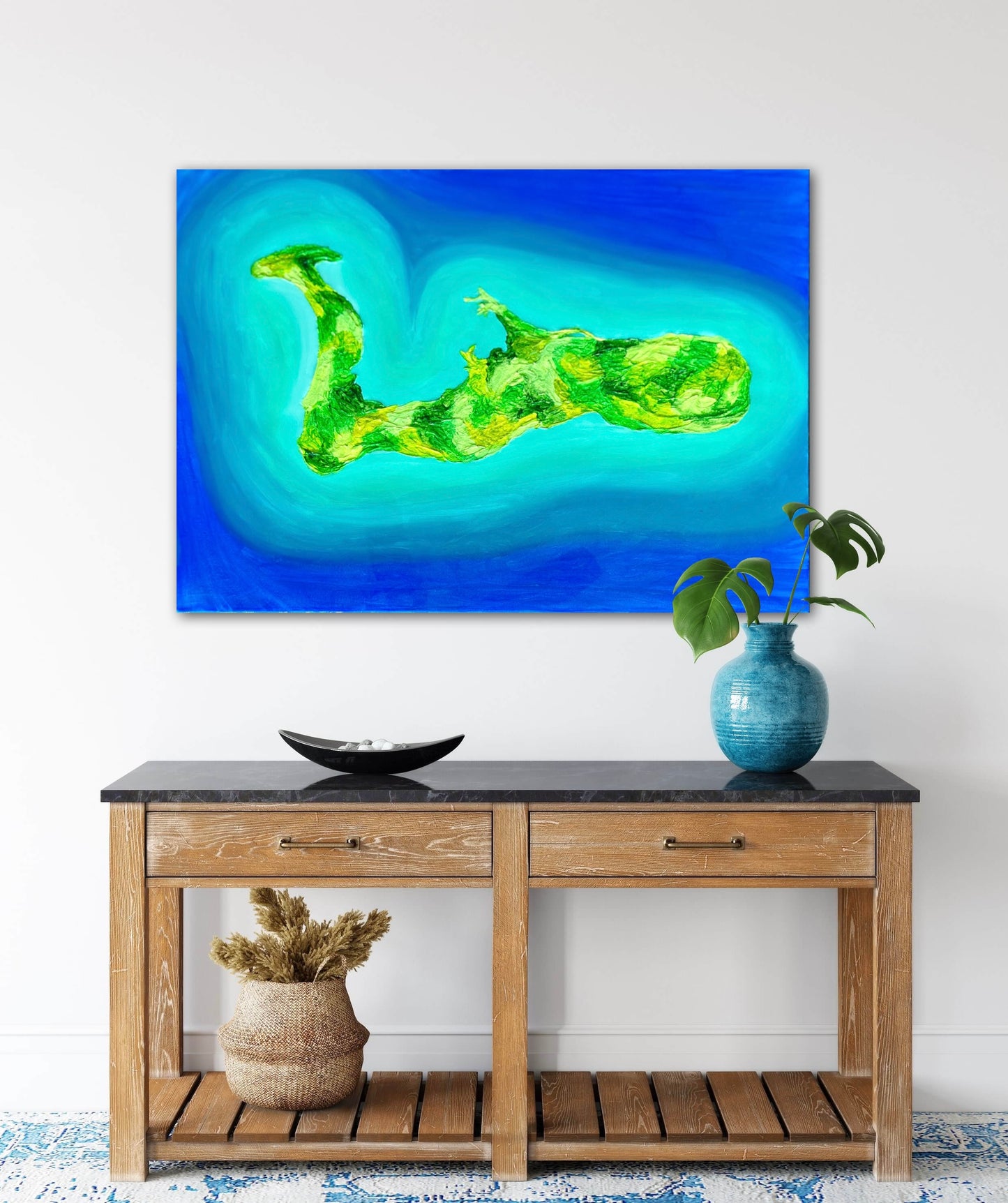 GRAND CAYMAN - 24x30in Acrylic & Resin on Canvas