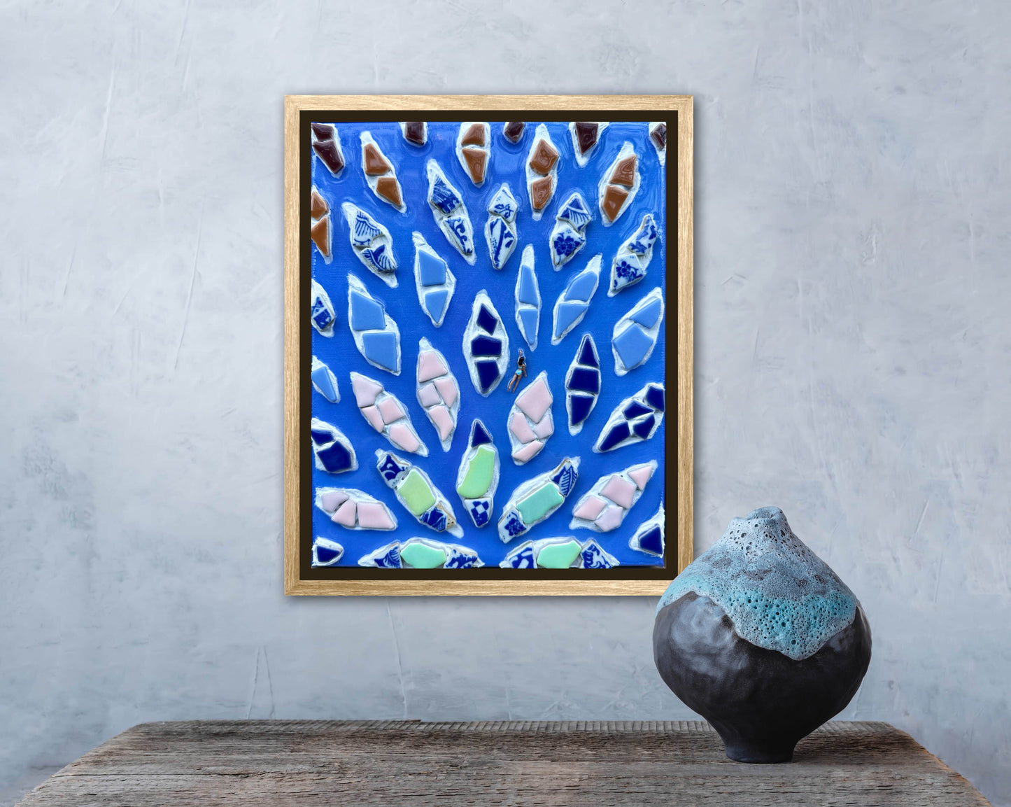 The Path to Peace - 8x10 Mixed Media; Sand, Acrylic & Resin on Canvas Framed