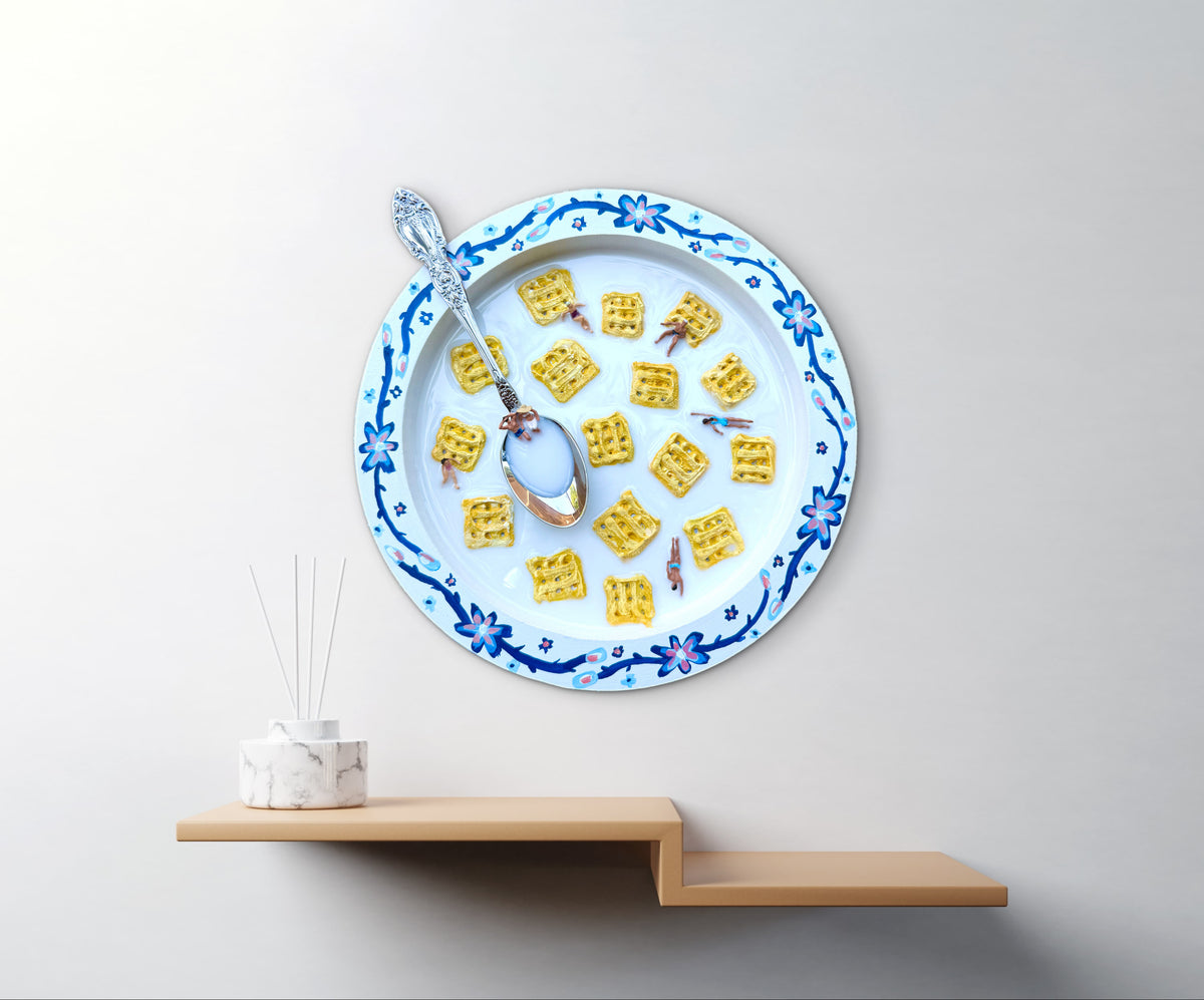 Waffle Crisp: Saturday Mornings Cereal Collection - 8x8in Mixed Media