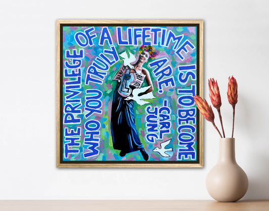 Vogue Reflections: The Privilege of a Lifetime - 12x12in Acrylic & Resin on Canvas