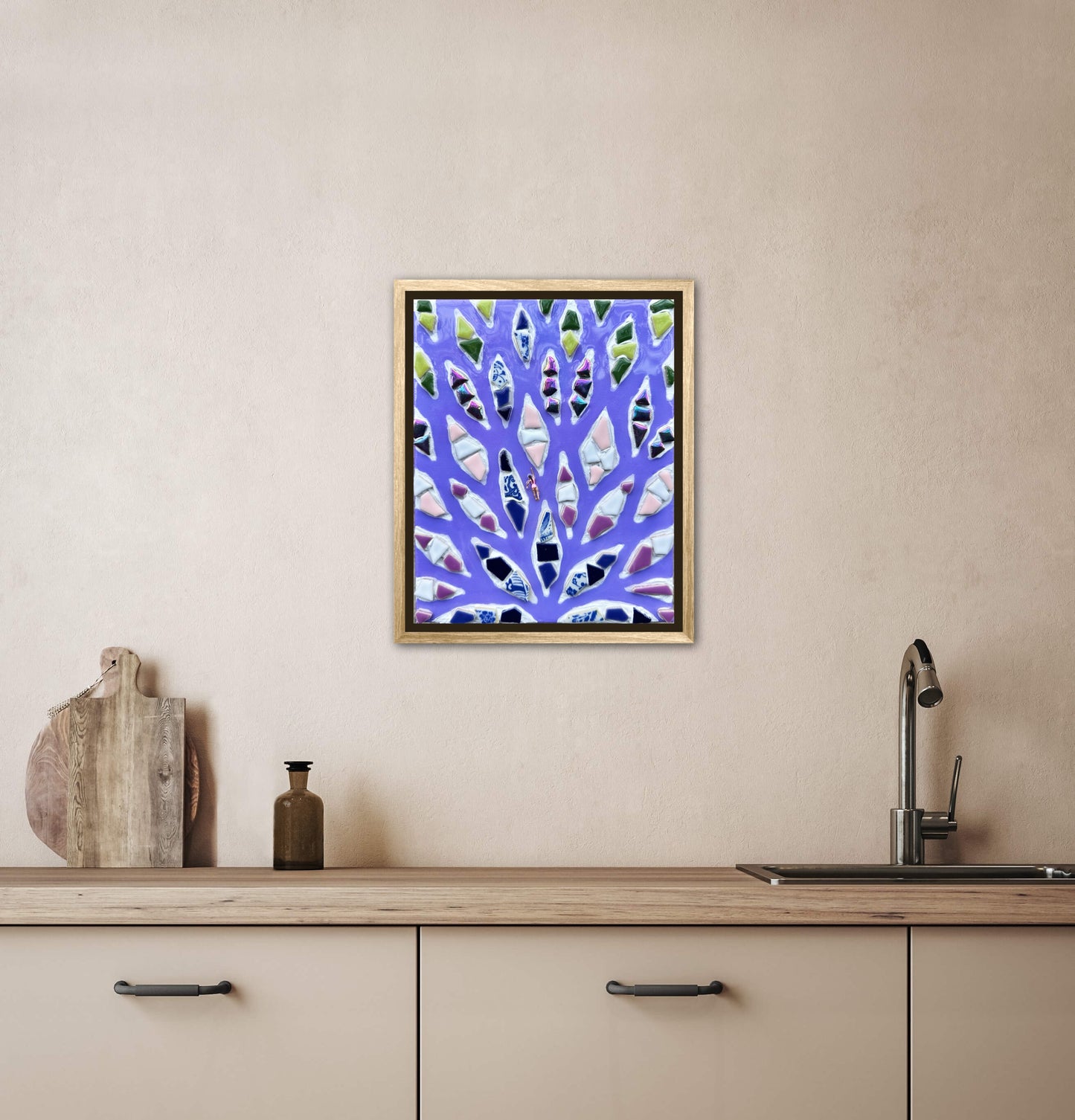 The Path to Fulfillment - 8x10 Mixed Media; Sand, Acrylic & Resin on Canvas Framed