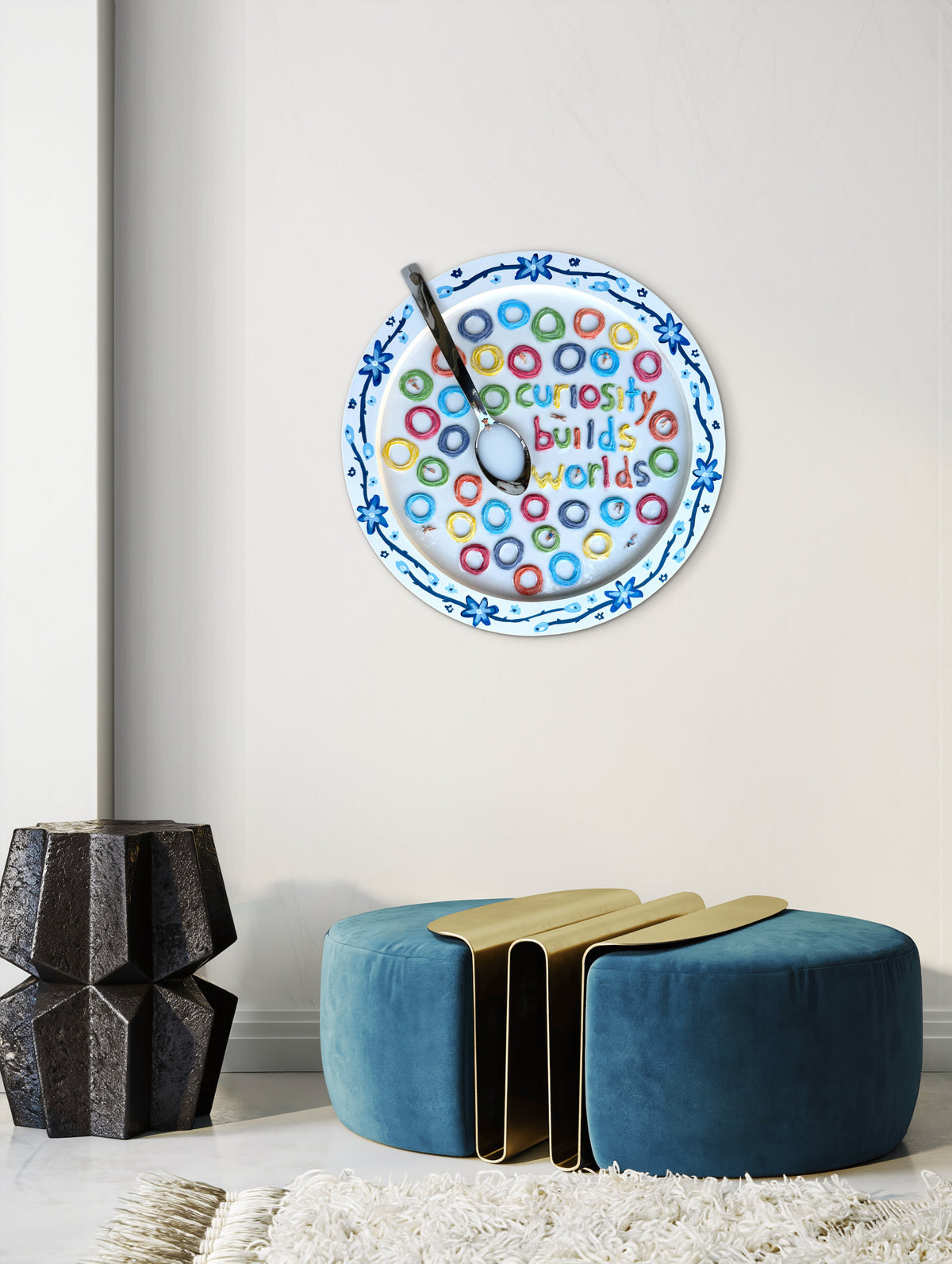 Wisdom for Breakfast: Fruit Loops for Marie Curie - 20x20in Mixed Media