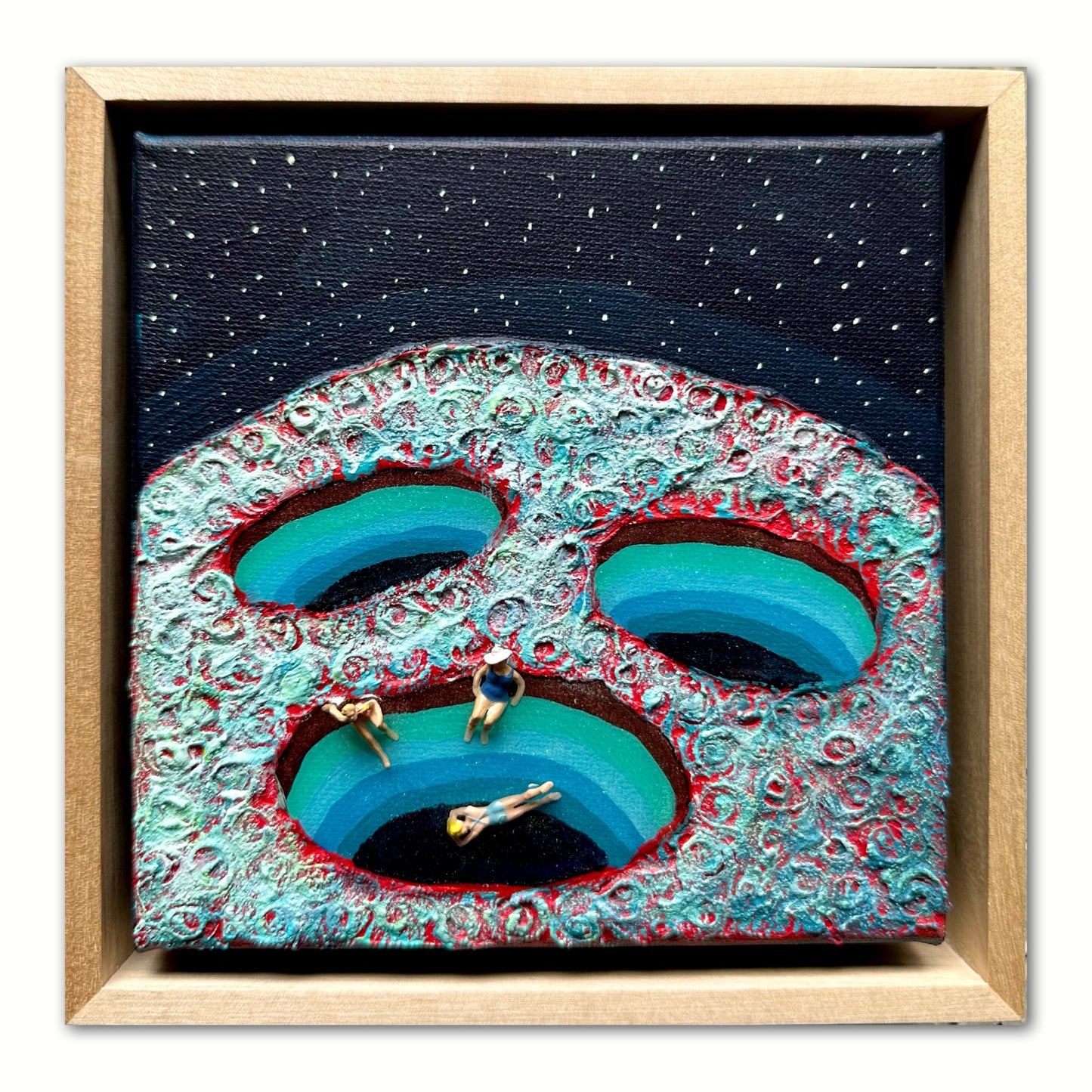 Vacation on Mars: Girl’s Trip 6x6 Original Framed