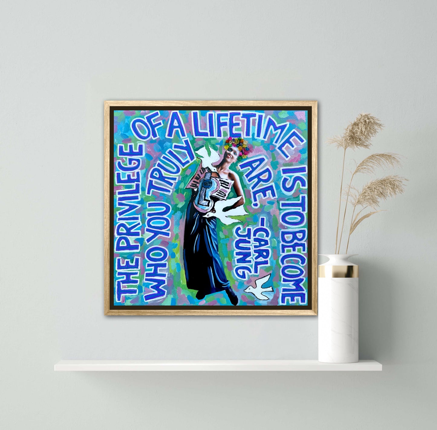 Vogue Reflections: The Privilege of a Lifetime - 12x12in Acrylic & Resin on Canvas