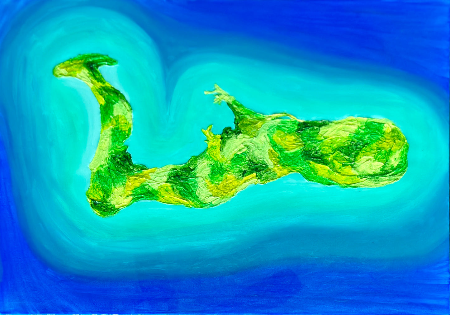 GRAND CAYMAN - 24x30in Acrylic & Resin on Canvas