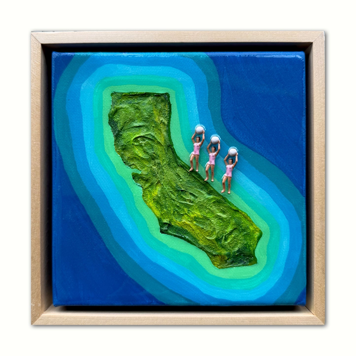 The Island of California: Girls Just Wanna Have Fun 6x6 Original Framed