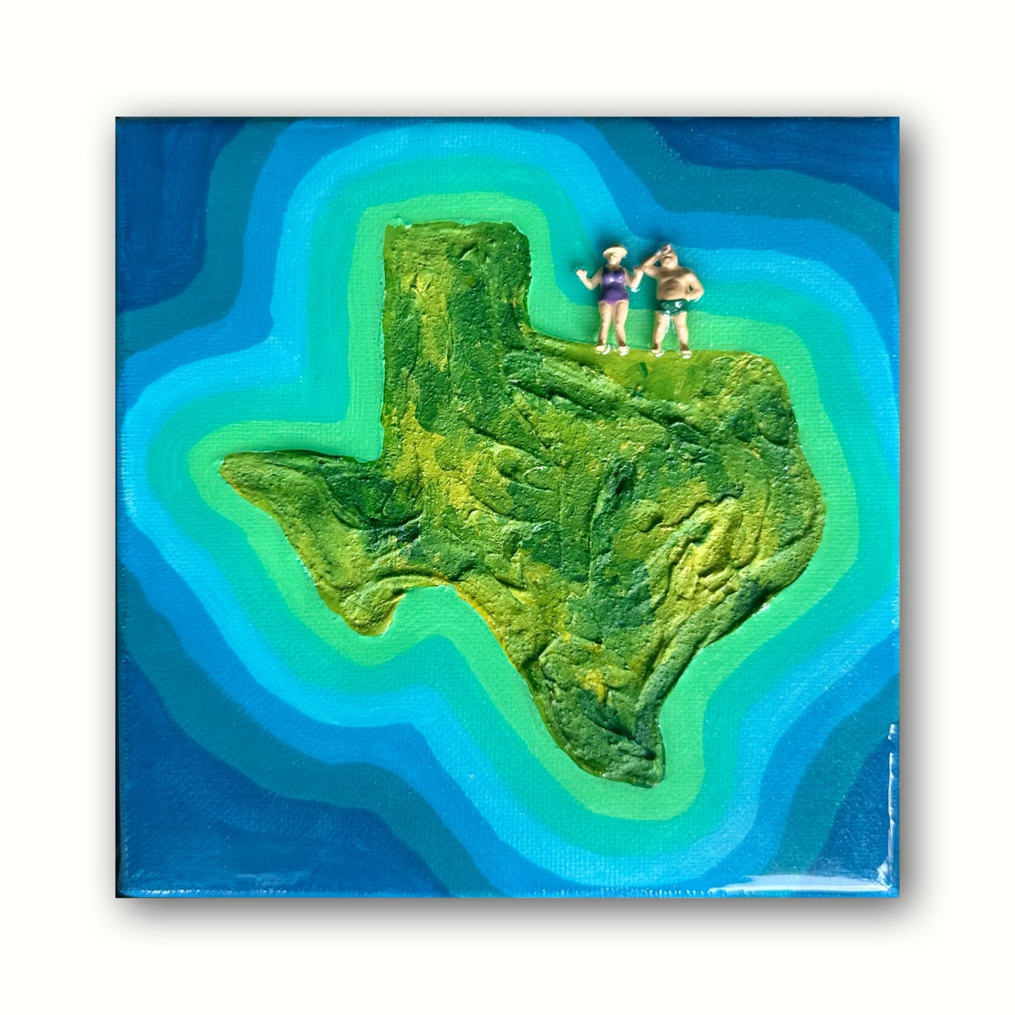 The Island of Texas: For Life 6x6 Original Framed