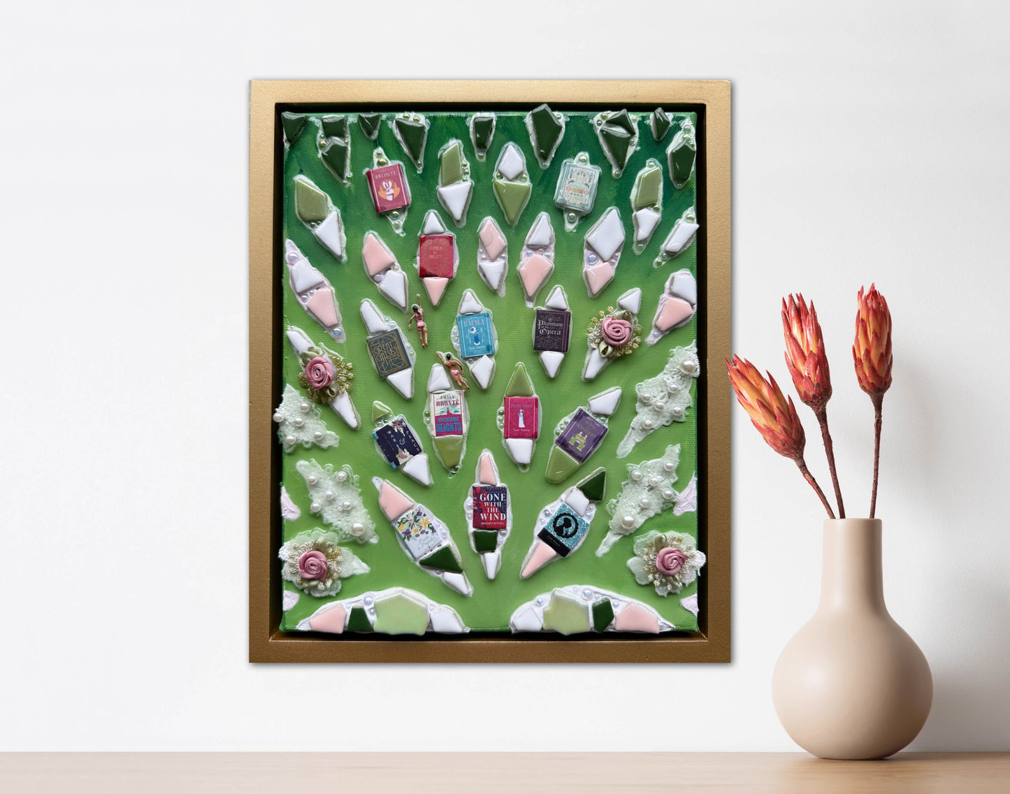 The Path to Romance - 8x10in Mixed Media; Sand, Acrylic & Resin on Canvas Framed