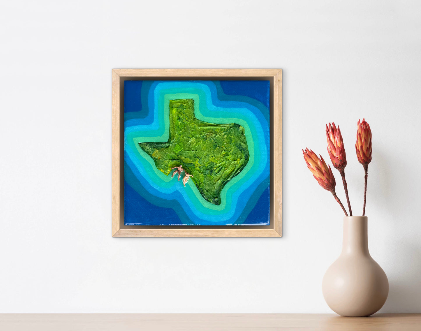 The Island of Texas: Just Us 6x6 Original Framed
