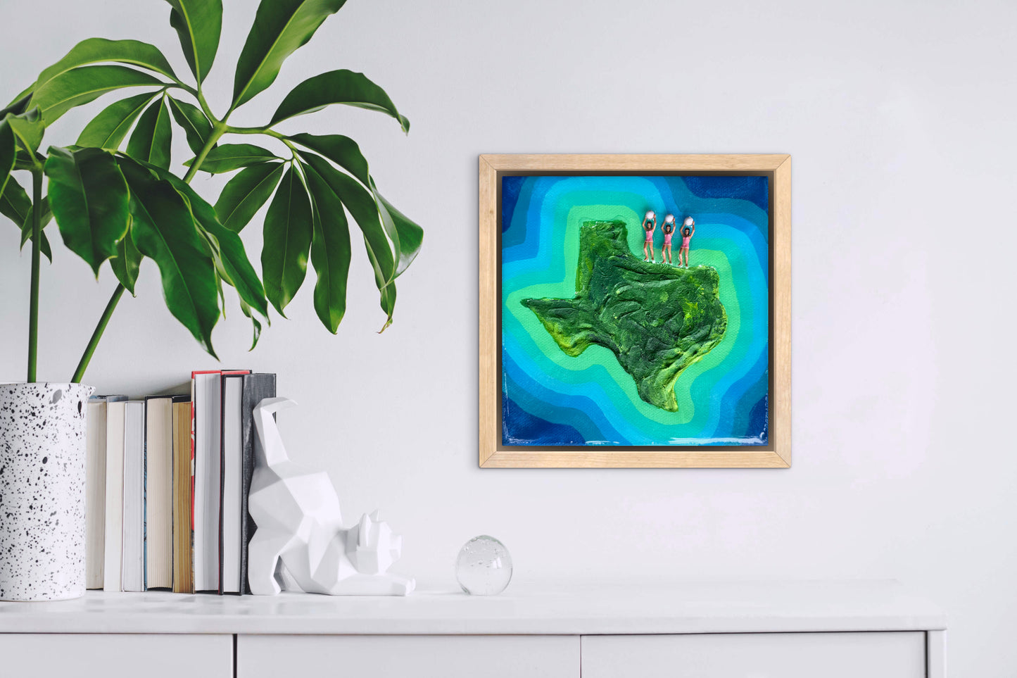 The Island of Texas: Girls Just Wanna Have Fun! 6x6 Original Framed