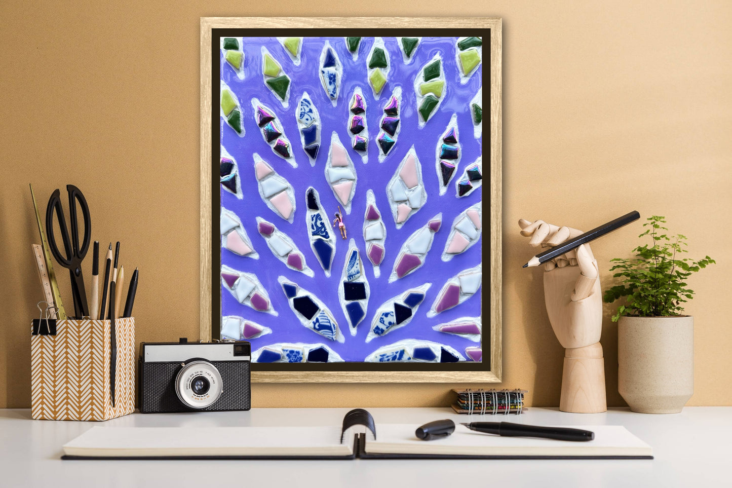 The Path to Fulfillment - 8x10 Mixed Media; Sand, Acrylic & Resin on Canvas Framed