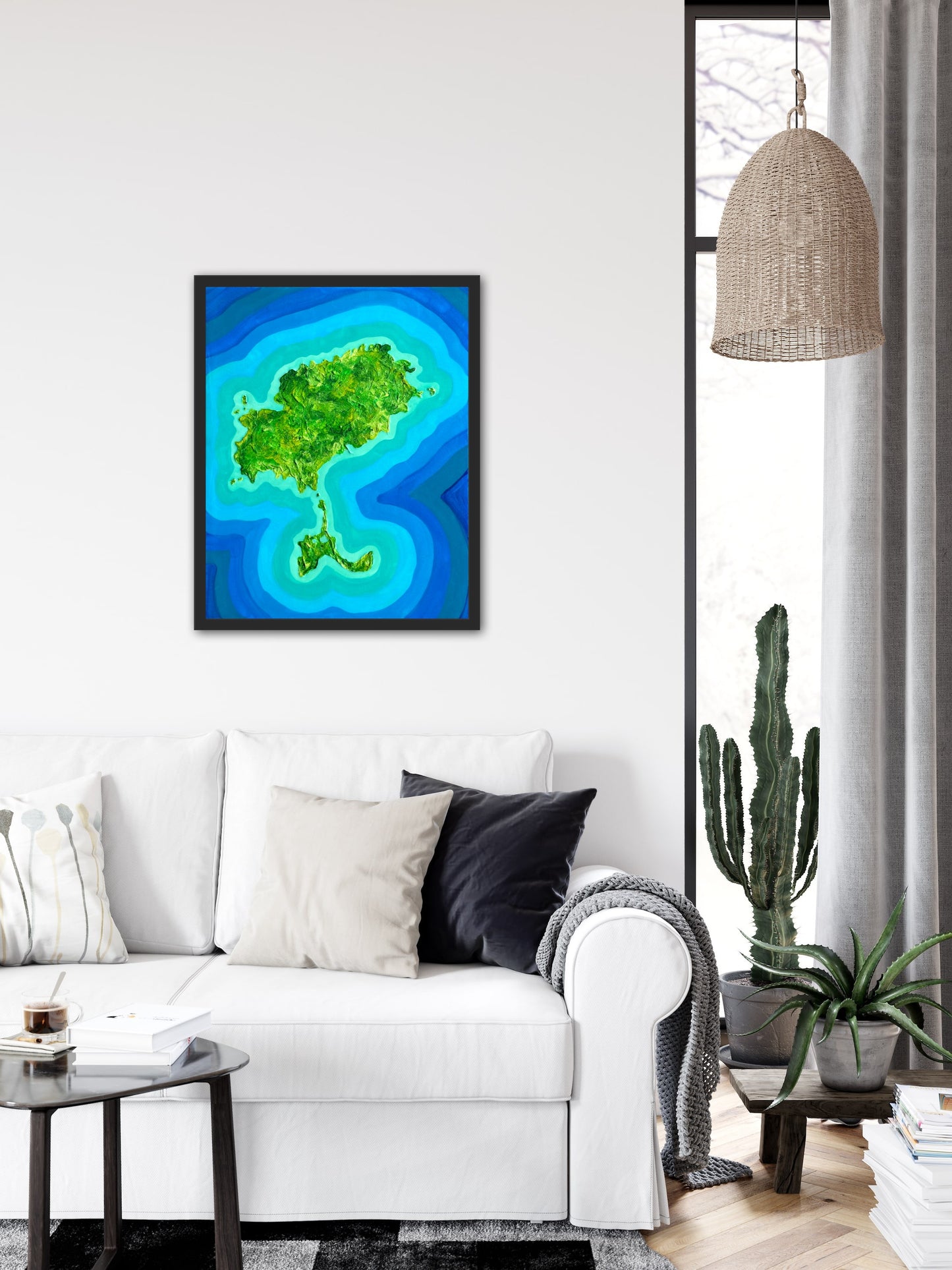 Ibiza, Spain 🇪🇸 - 16x20 Fine Art Map made with Acrylic & Resin on Canvas