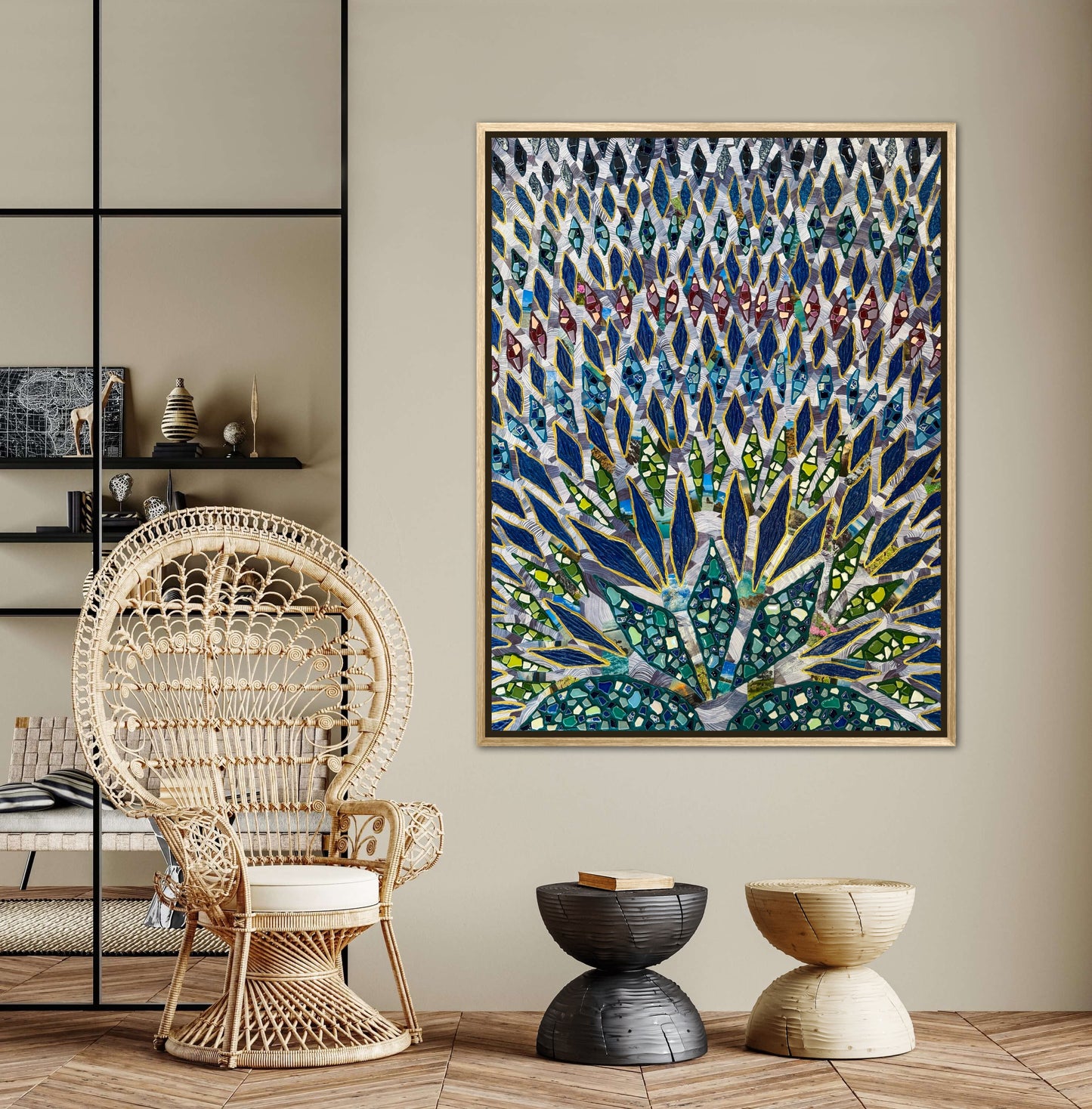 The Path to Paradise - 36x48in Mixed Media Textured Artwork Framed