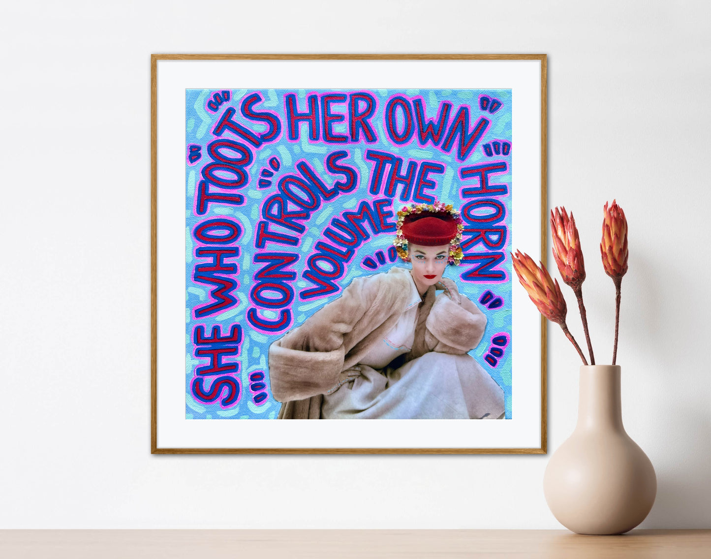 Vogue Reflections: She Who Toots Her Own Horn - 10x10in Glicée Fine Art Print