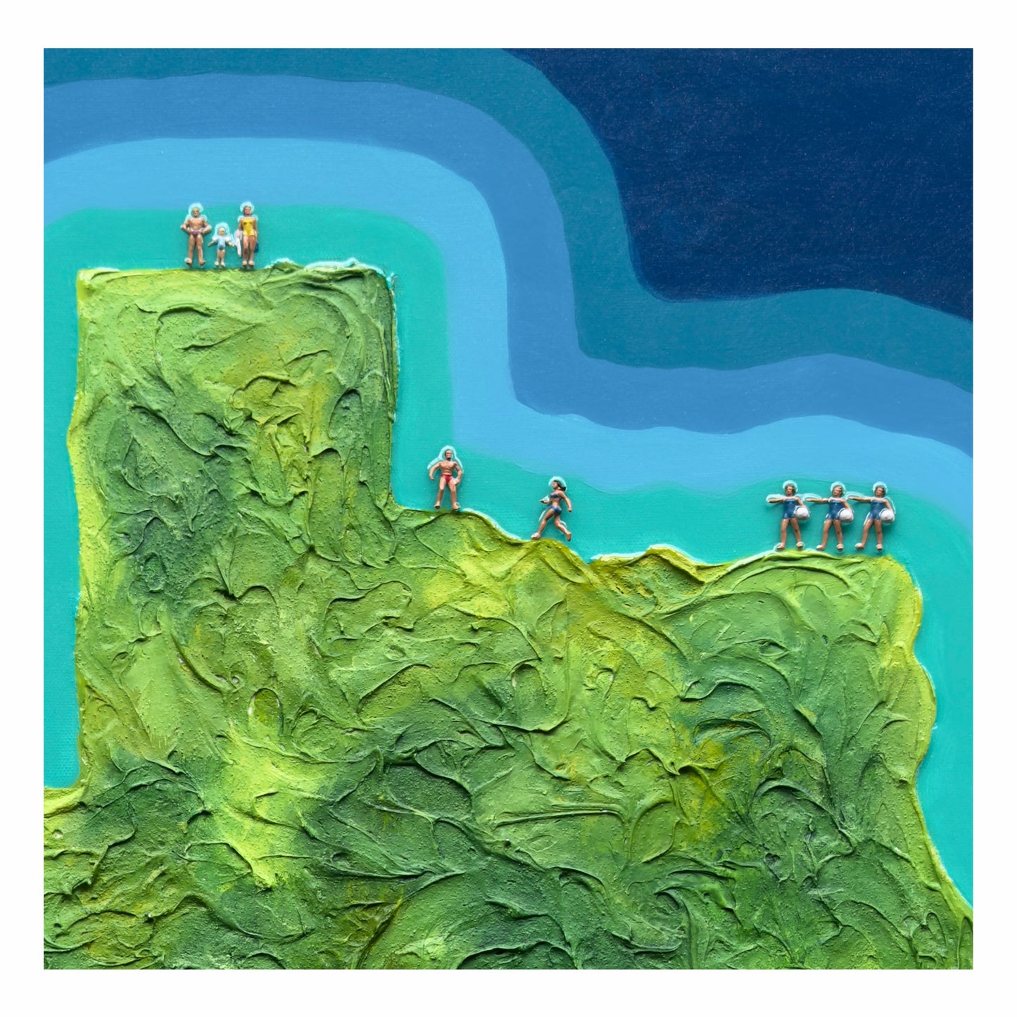 The Island of Texas 24x24in Original Framed