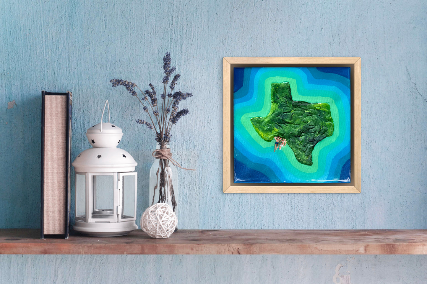 The Island of Texas: Just Us 6x6 Original Framed