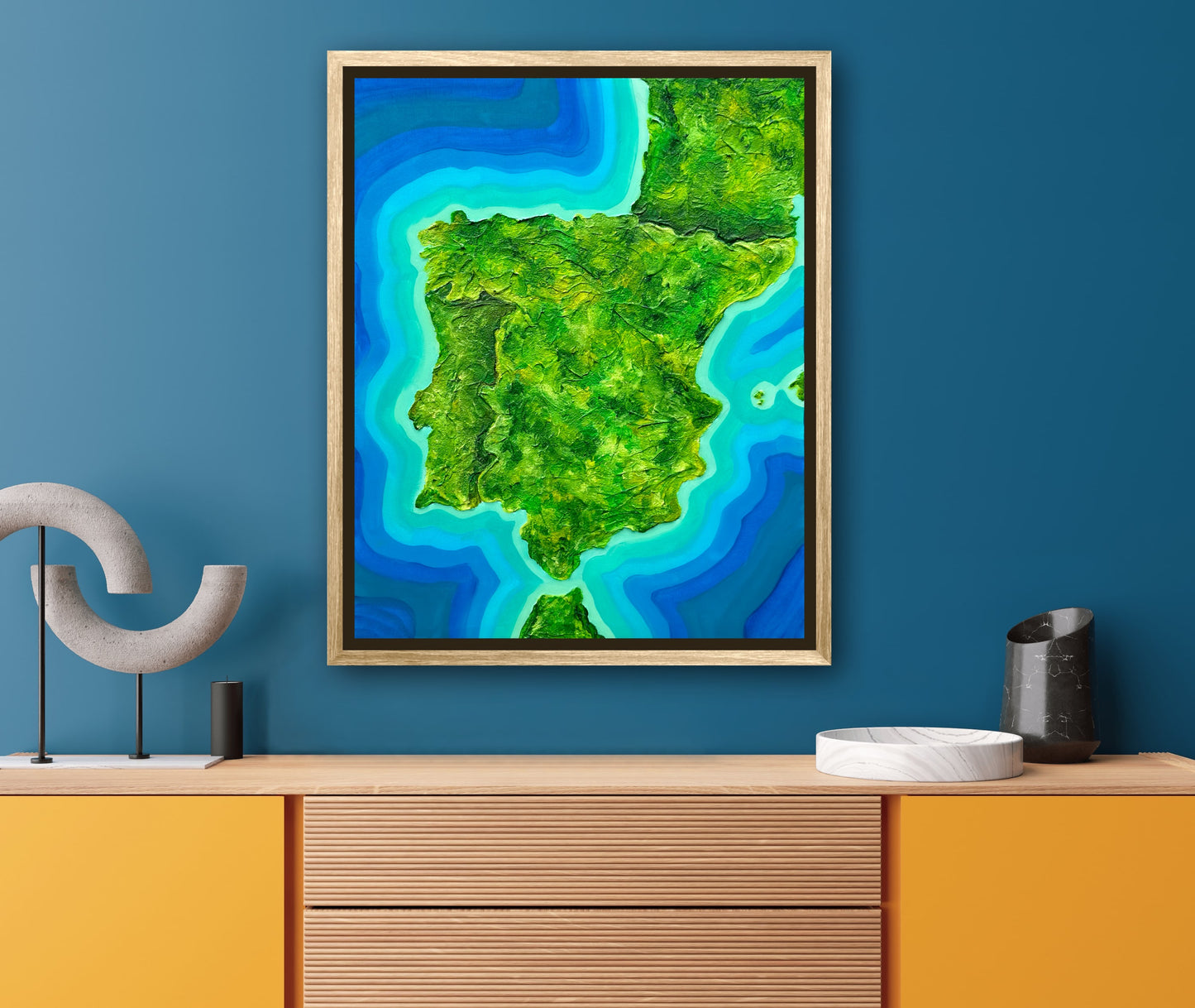 Spain 🇪🇸 - 16x20 Fine Art Map made with Acrylic & Resin on Canvas