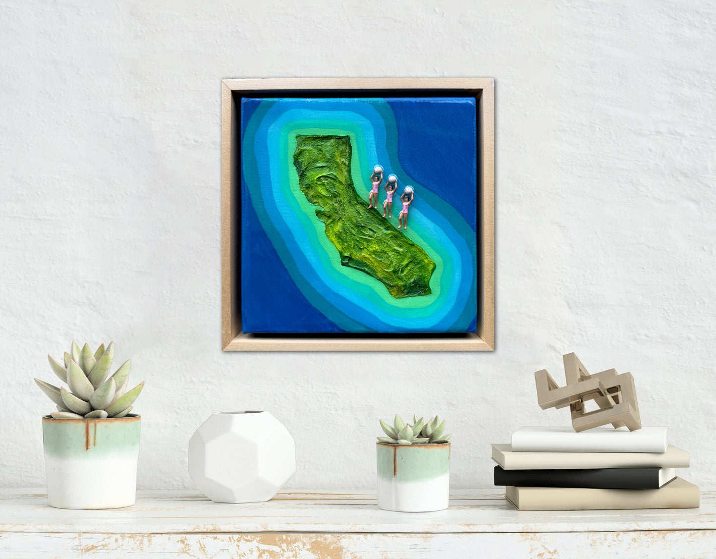 The Island of California: Girls Just Wanna Have Fun 6x6 Original Framed
