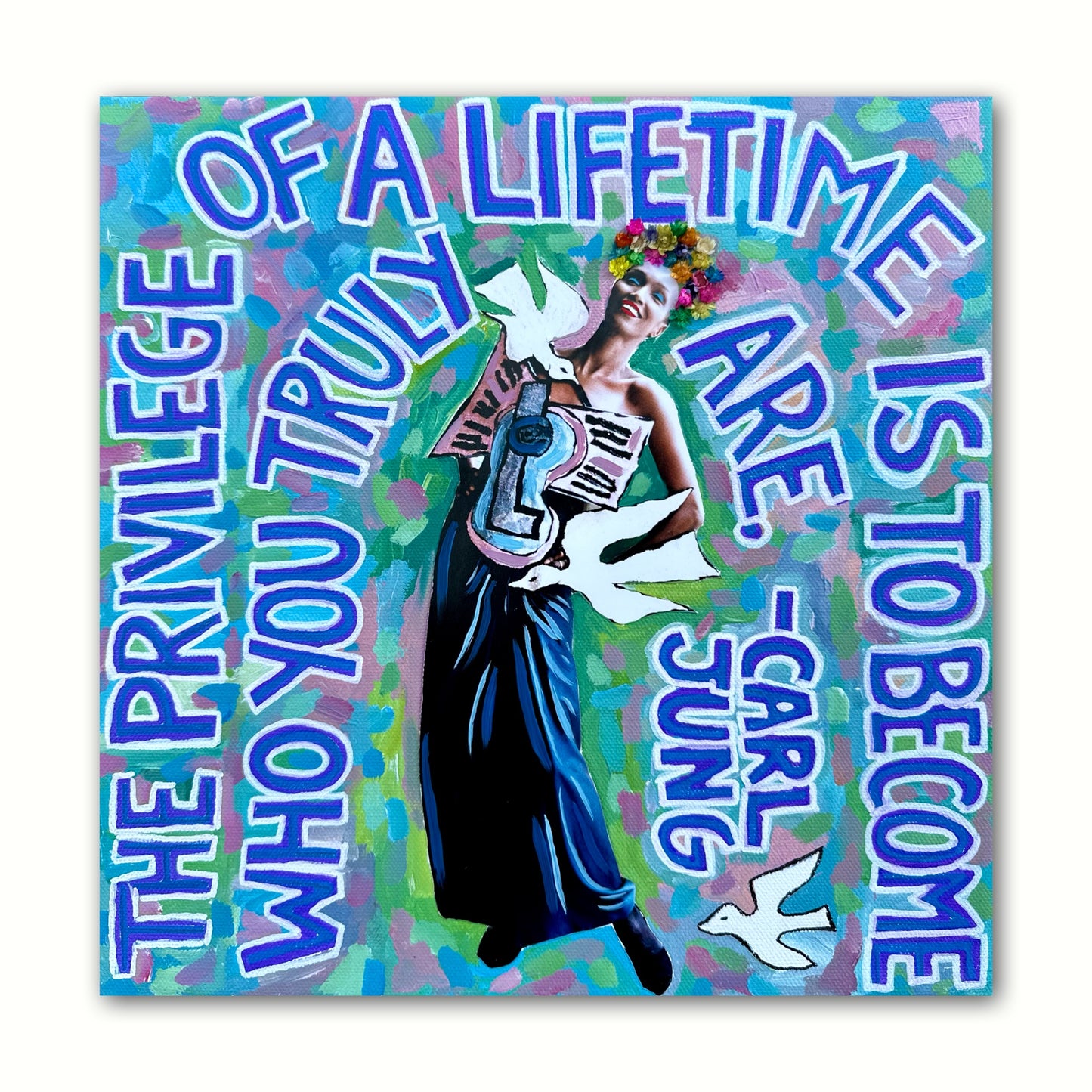 Vogue Reflections: The Privilege of a Lifetime - 12x12in Acrylic & Resin on Canvas