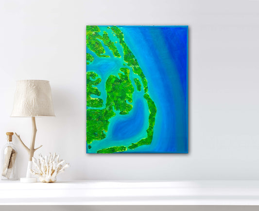 OUTER BANKS, NC - 16x20 in Acrylic & Resin on Canvas