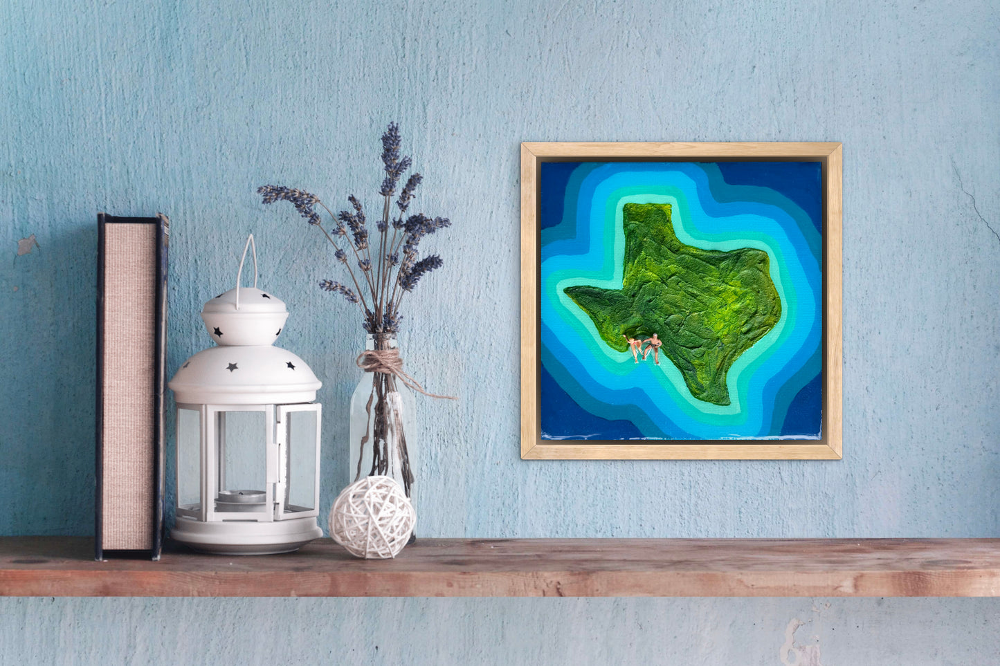 The Island of Texas: Just Us 6x6 Original Framed