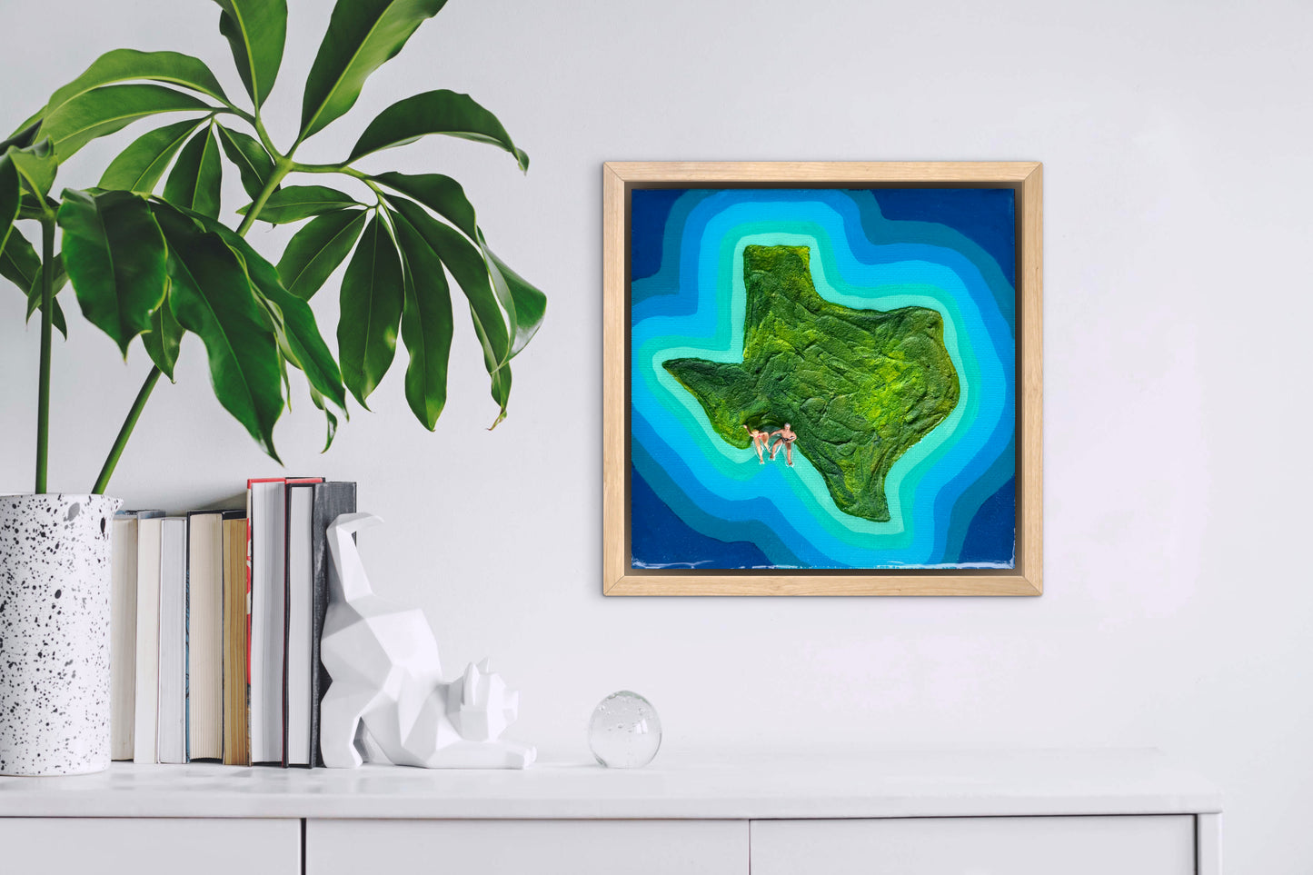 The Island of Texas: Just Us 6x6 Original Framed