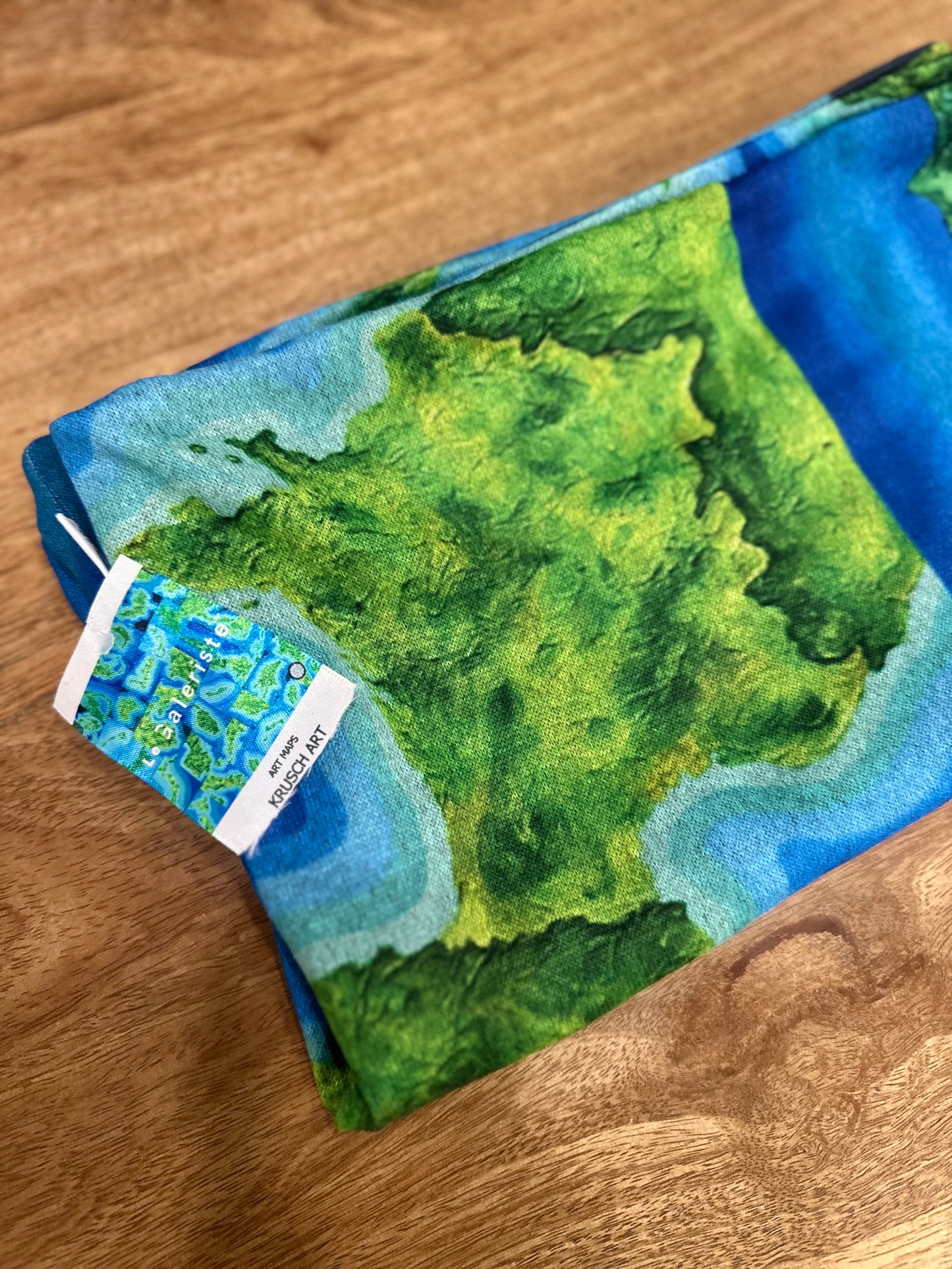 Explore the World Art Map Infinity Scarf - Cozy, Soft Knit