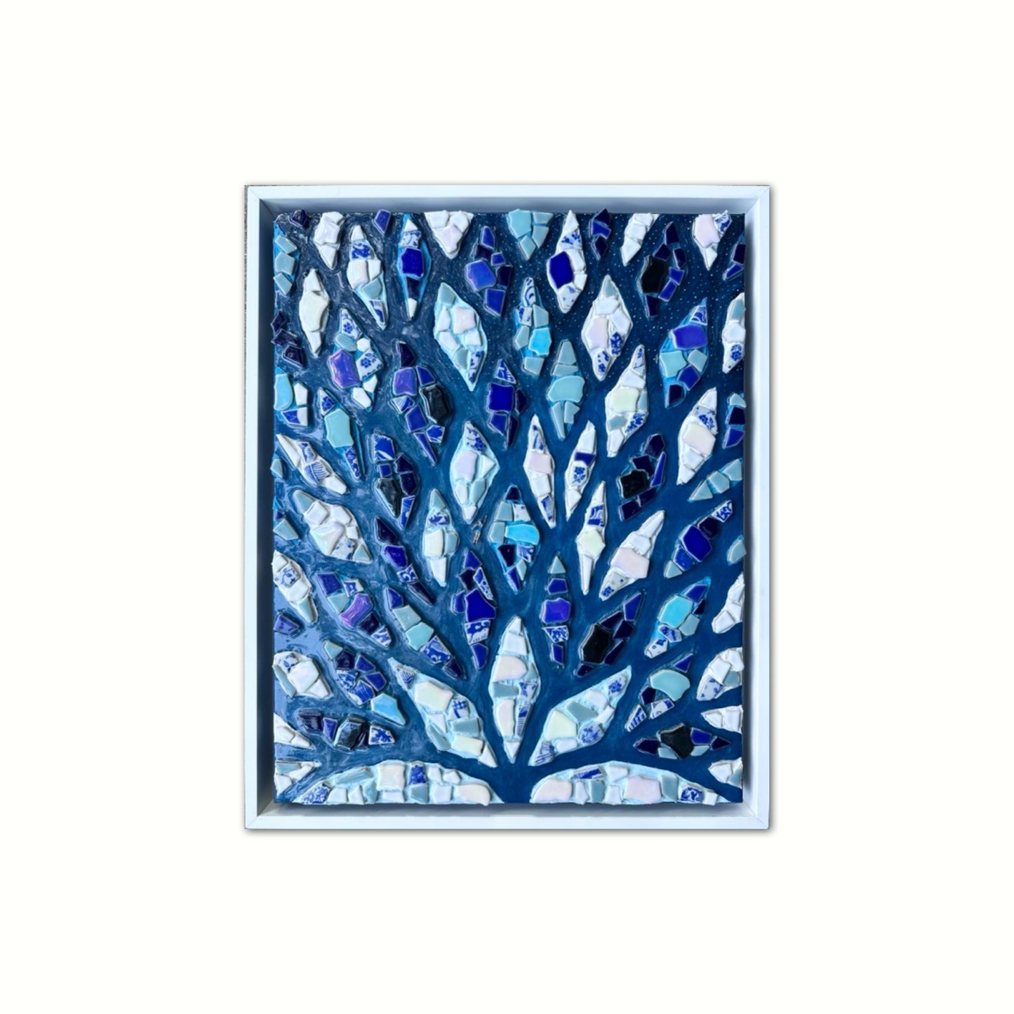 The Path is Blue Without You ll - 16x20in Mixed Media; Sand, Acrylic & Resin on Canvas Framed