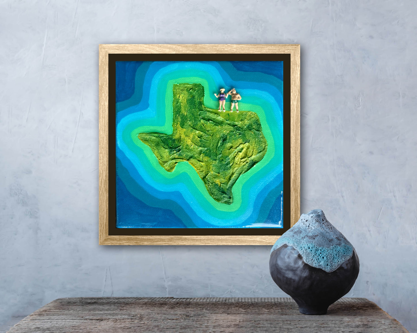 The Island of Texas: For Life 6x6 Original Framed