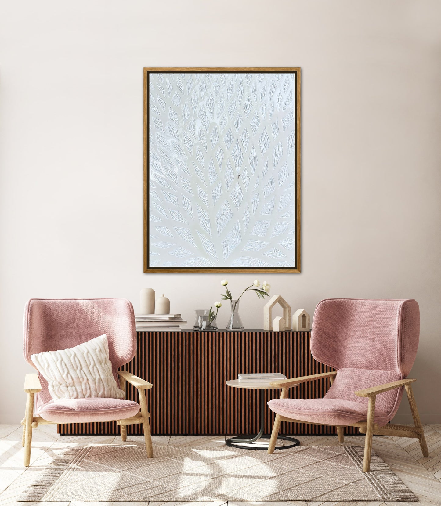 The Path to Dancing in the Clouds - 30x40in Mixed Media Textured Artwork Framed