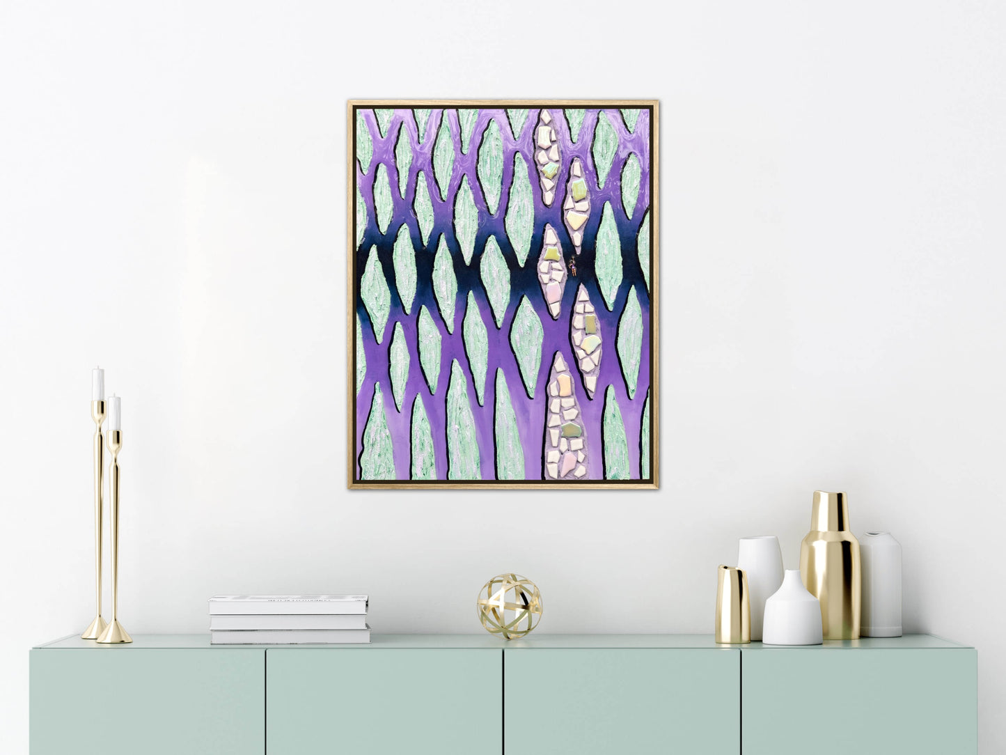 The Path Through the Darkness - 16x20in Mixed Media; Sand, Acrylic & Resin on Canvas Framed