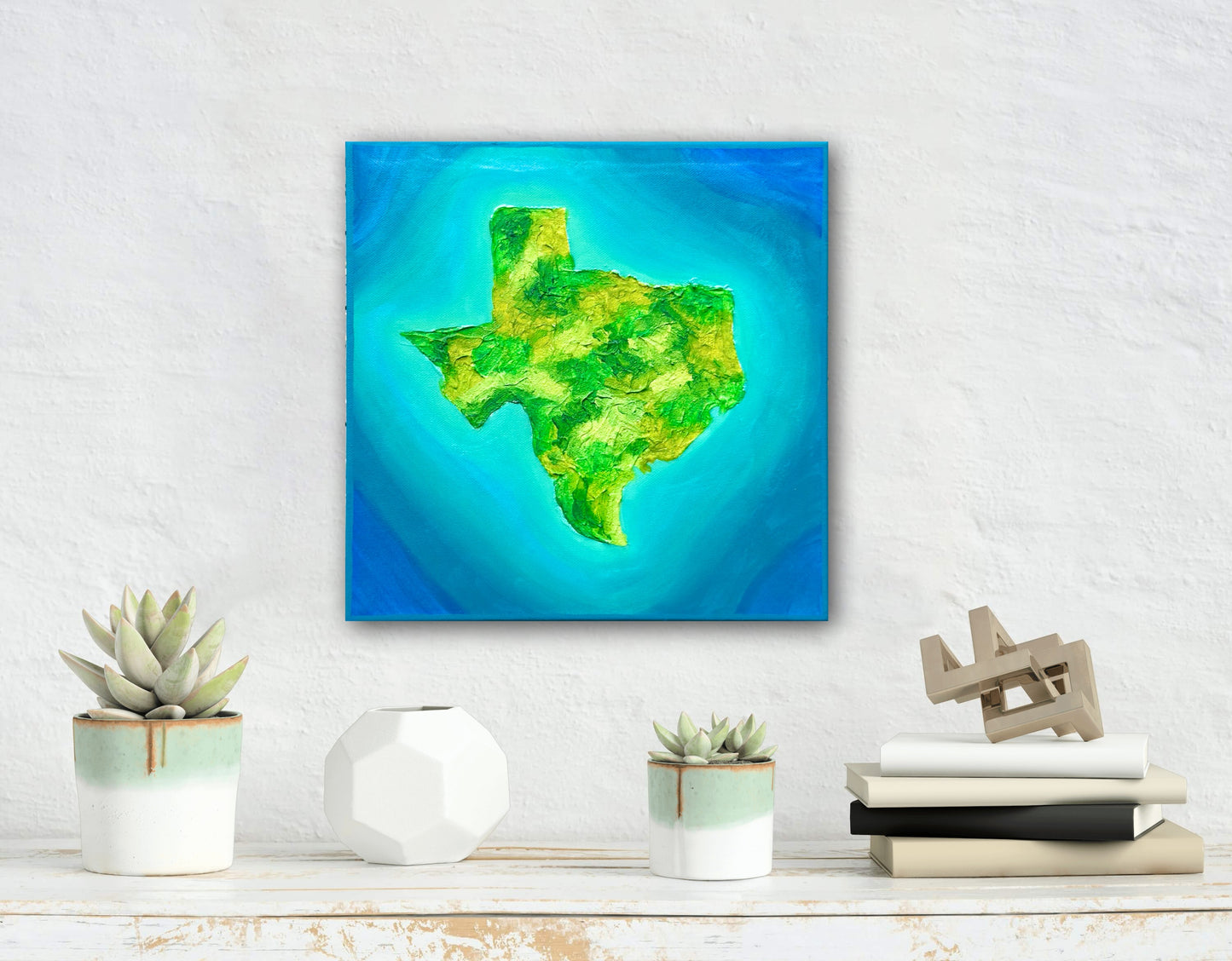 THE ISLAND OF TEXAS - 12x12in Acrylic & Resin on Canvas