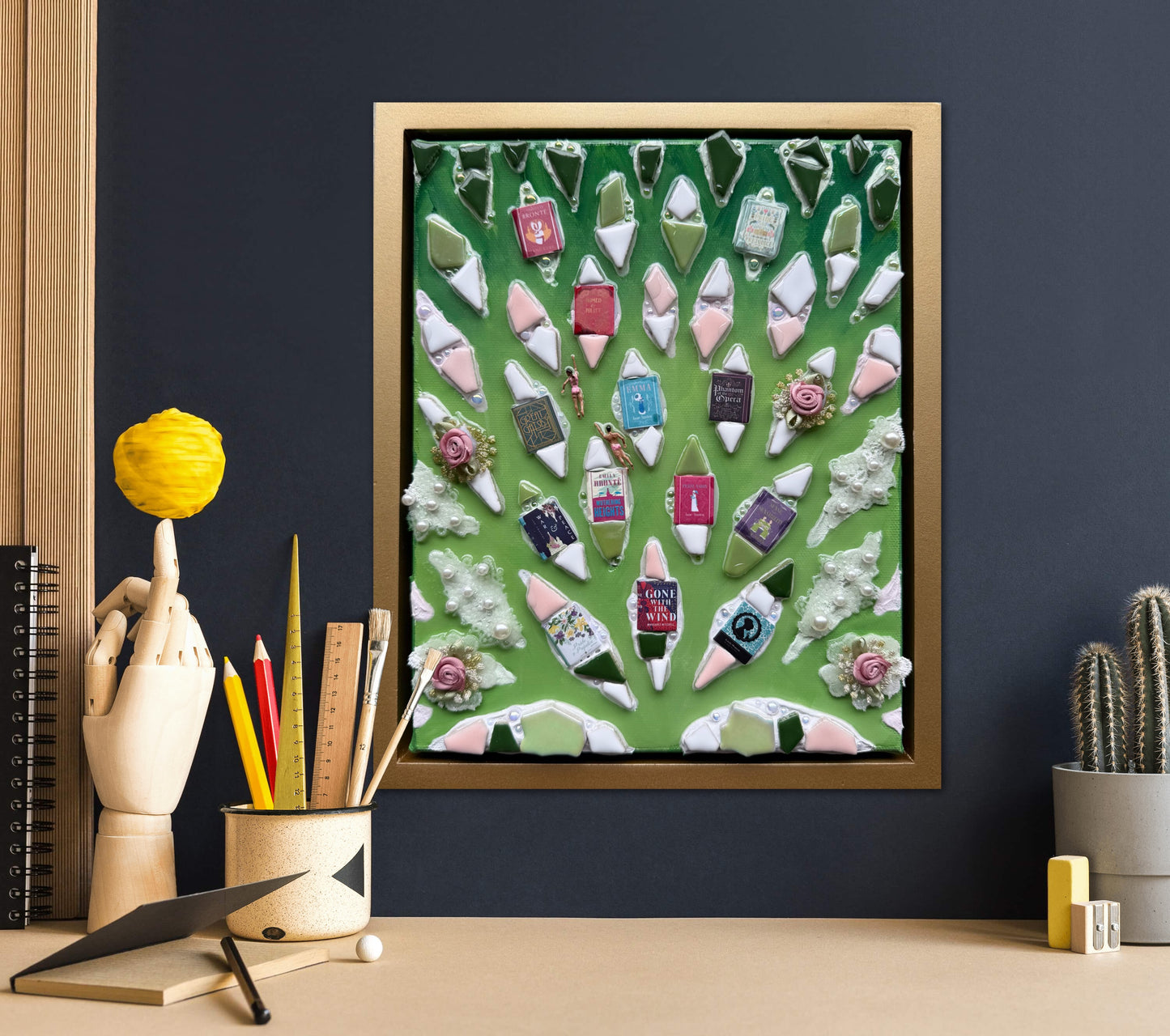 The Path to Romance - 8x10in Mixed Media; Sand, Acrylic & Resin on Canvas Framed