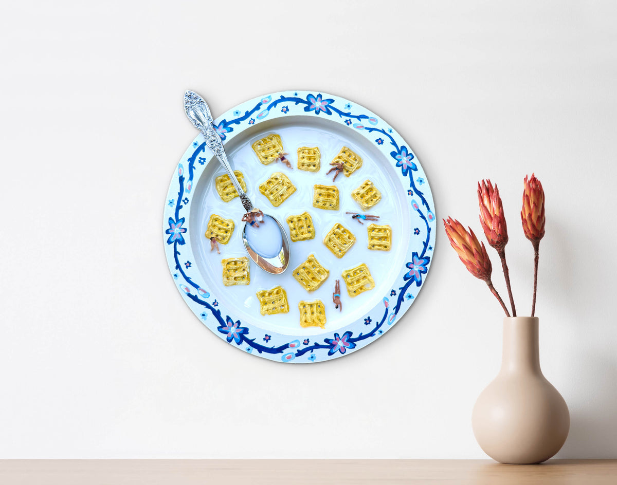 Waffle Crisp: Saturday Mornings Cereal Collection - 8x8in Mixed Media