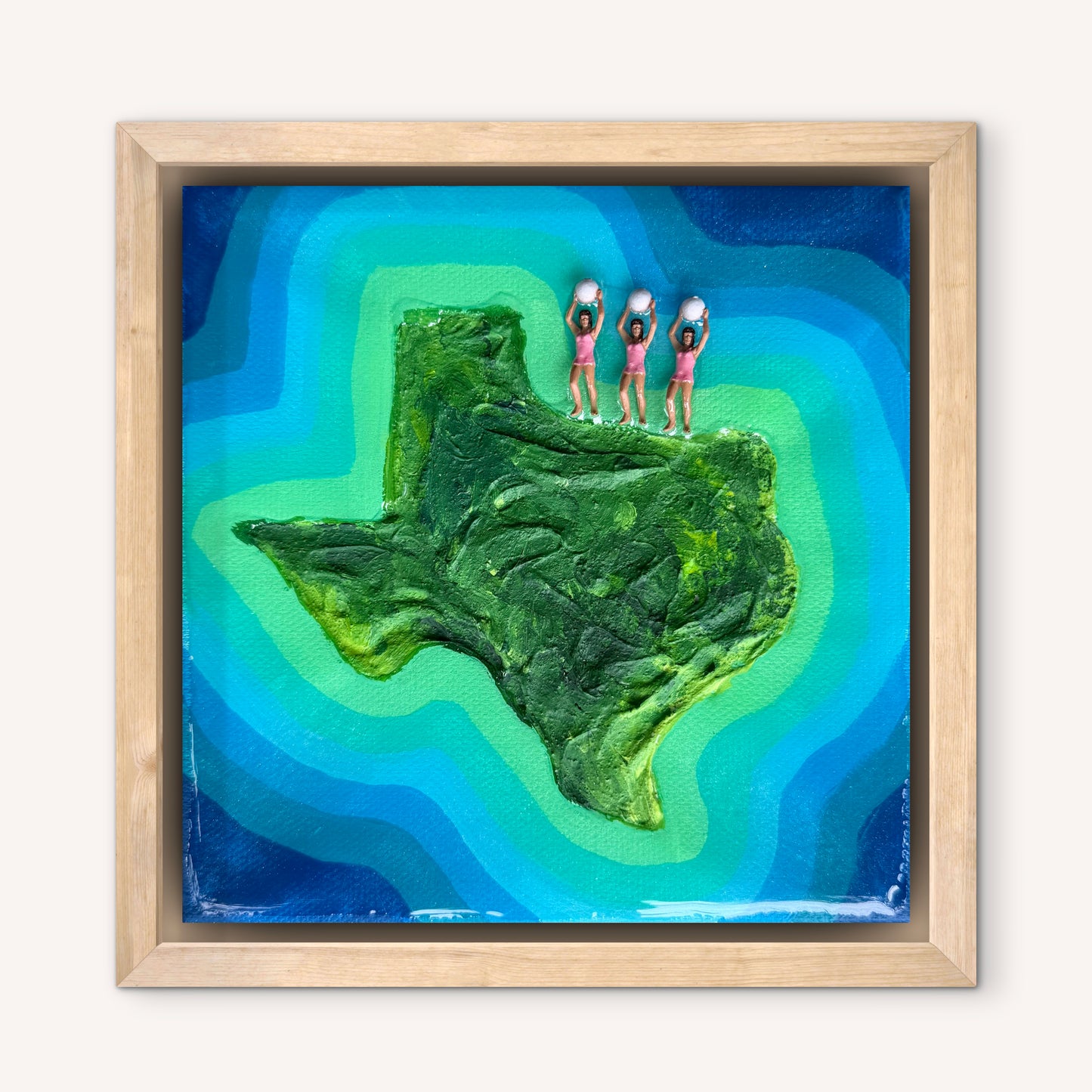 The Island of Texas: Girls Just Wanna Have Fun! 6x6 Original Framed