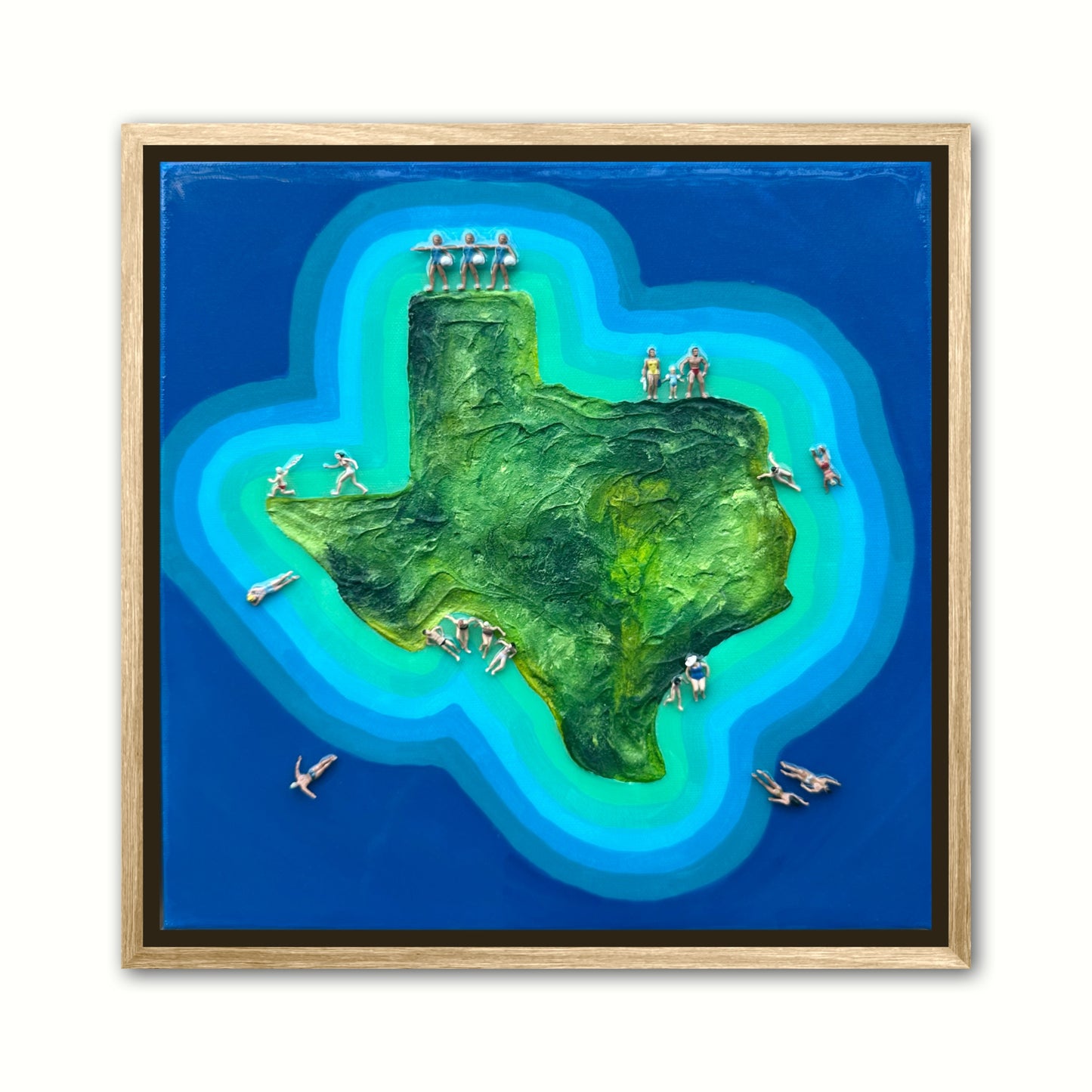 The Island of Texas 12x12in Original Framed